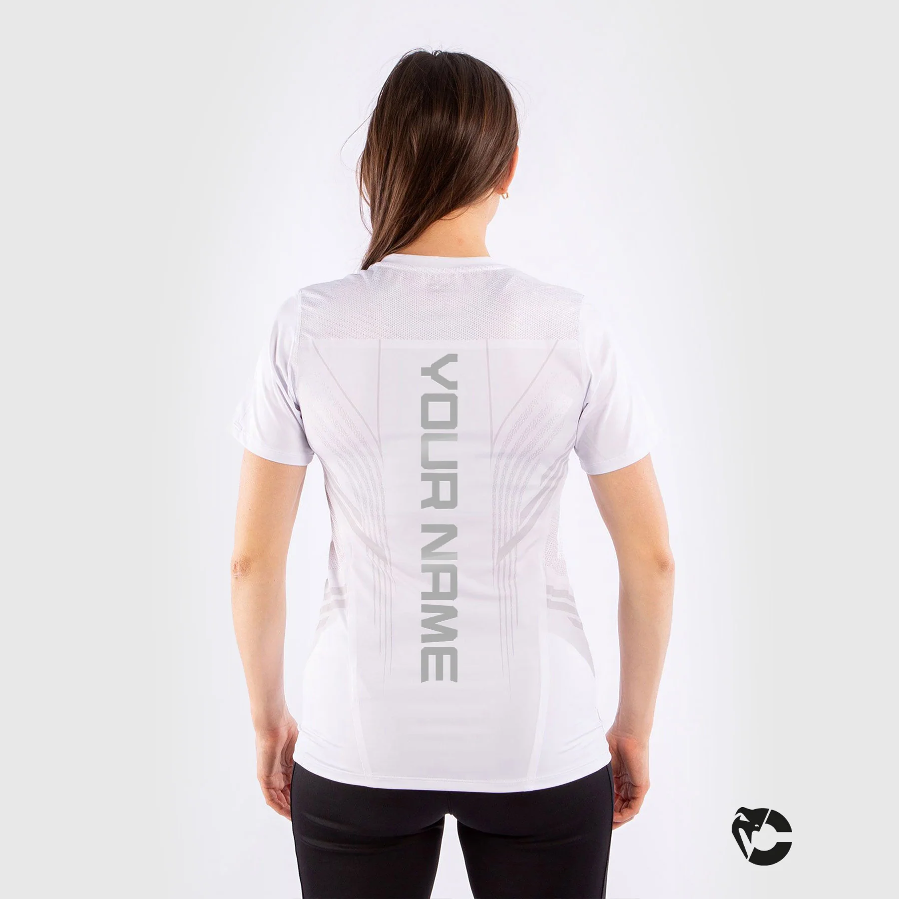 Camiseta Técnica Para Mujer Personalizada UFC Venum Authentic Fight Night - Blanco