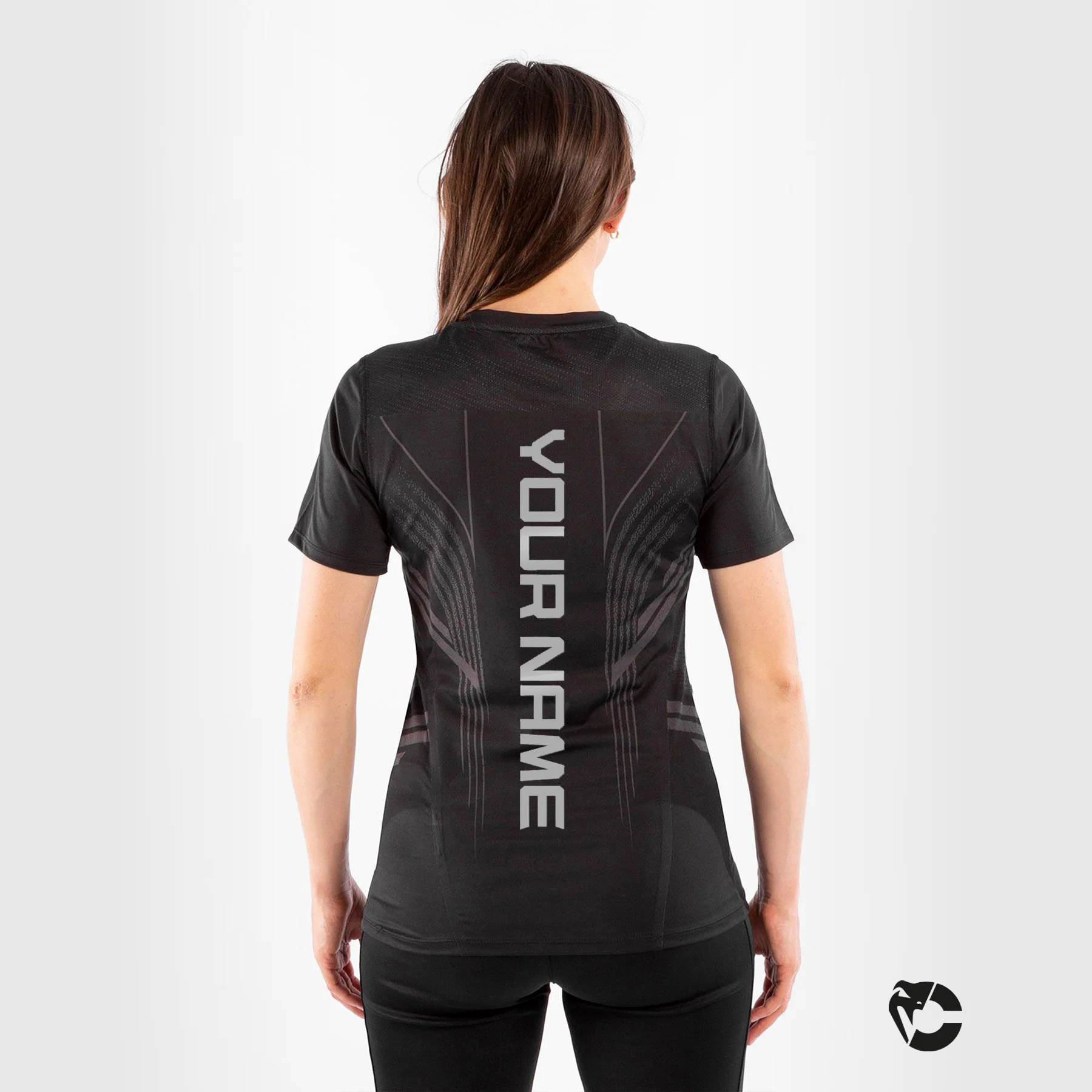 Camiseta Técnica Para Mujer Personalizada UFC Venum Authentic Fight Night - Negro