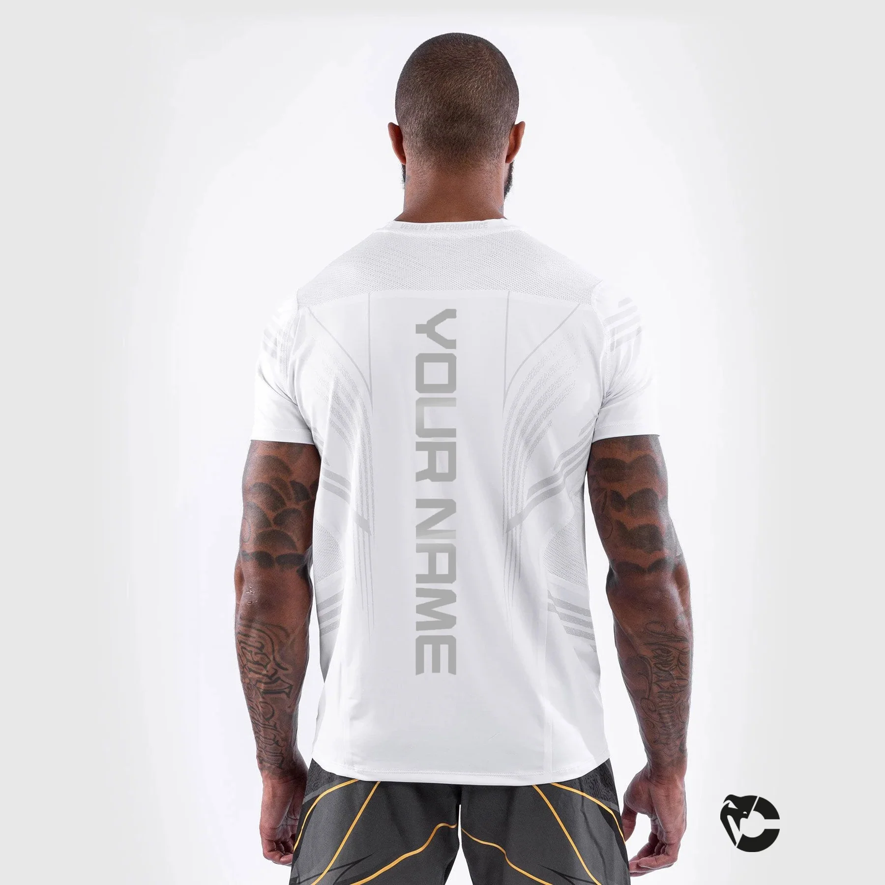 Camiseta Técnica Para Hombre Personalizada UFC Venum Authentic Fight Night - Blanco