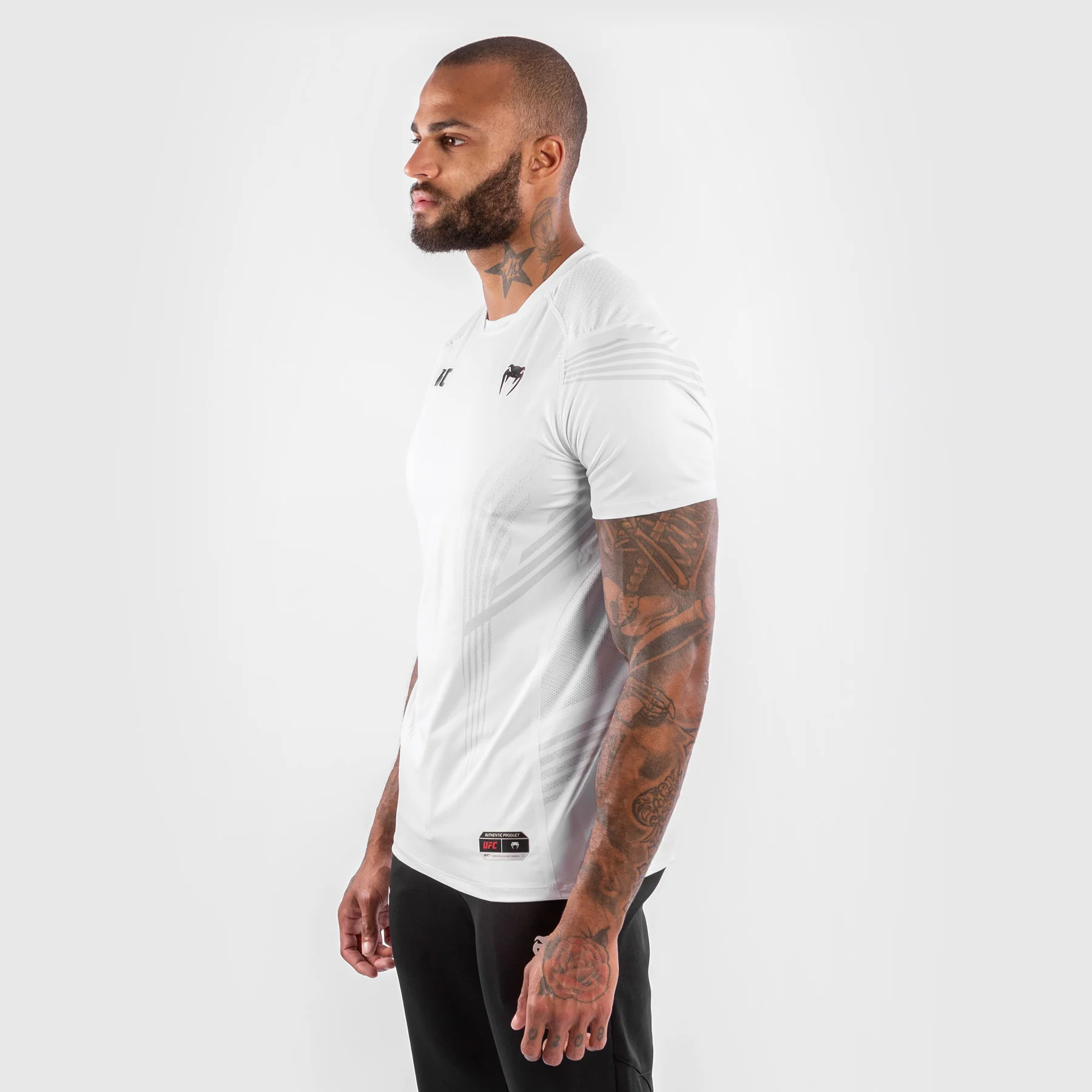 Camiseta Técnica Para Hombre Personalizada UFC Venum Authentic Fight Night - Blanco - Image 2