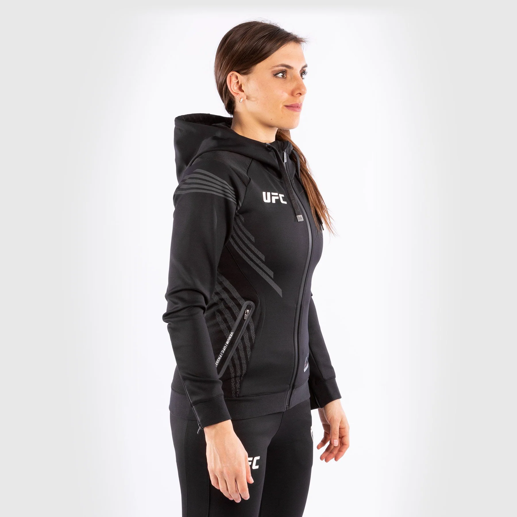 Sudadera Para Mujer Personalizada UFC Venum Authentic Fight Night Walkout - Negro - Image 2