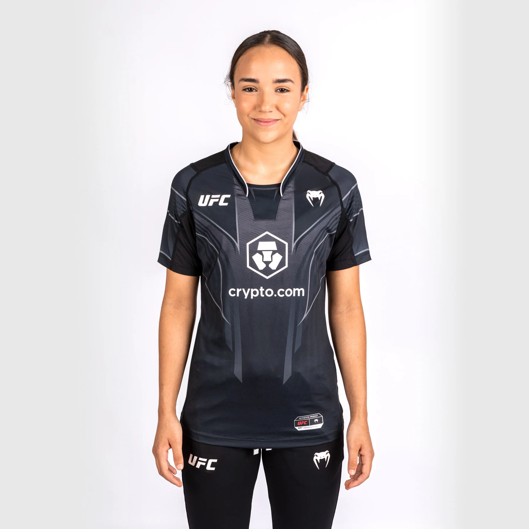 Camiseta UFC Venum Personalizada Auténtica Fight Night 2.0 Mujer - Negra - Image 3