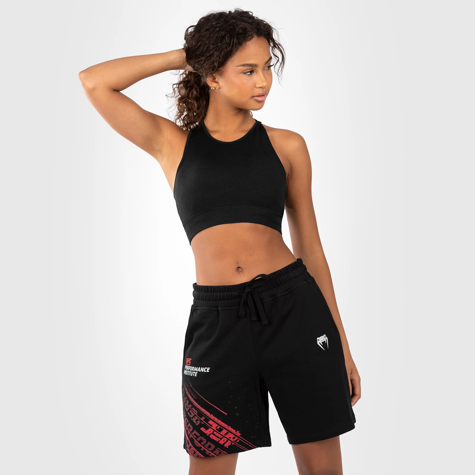 UFC Venum Performance Institute 2.0 Coton Short - Negro/Rojo - Image 6