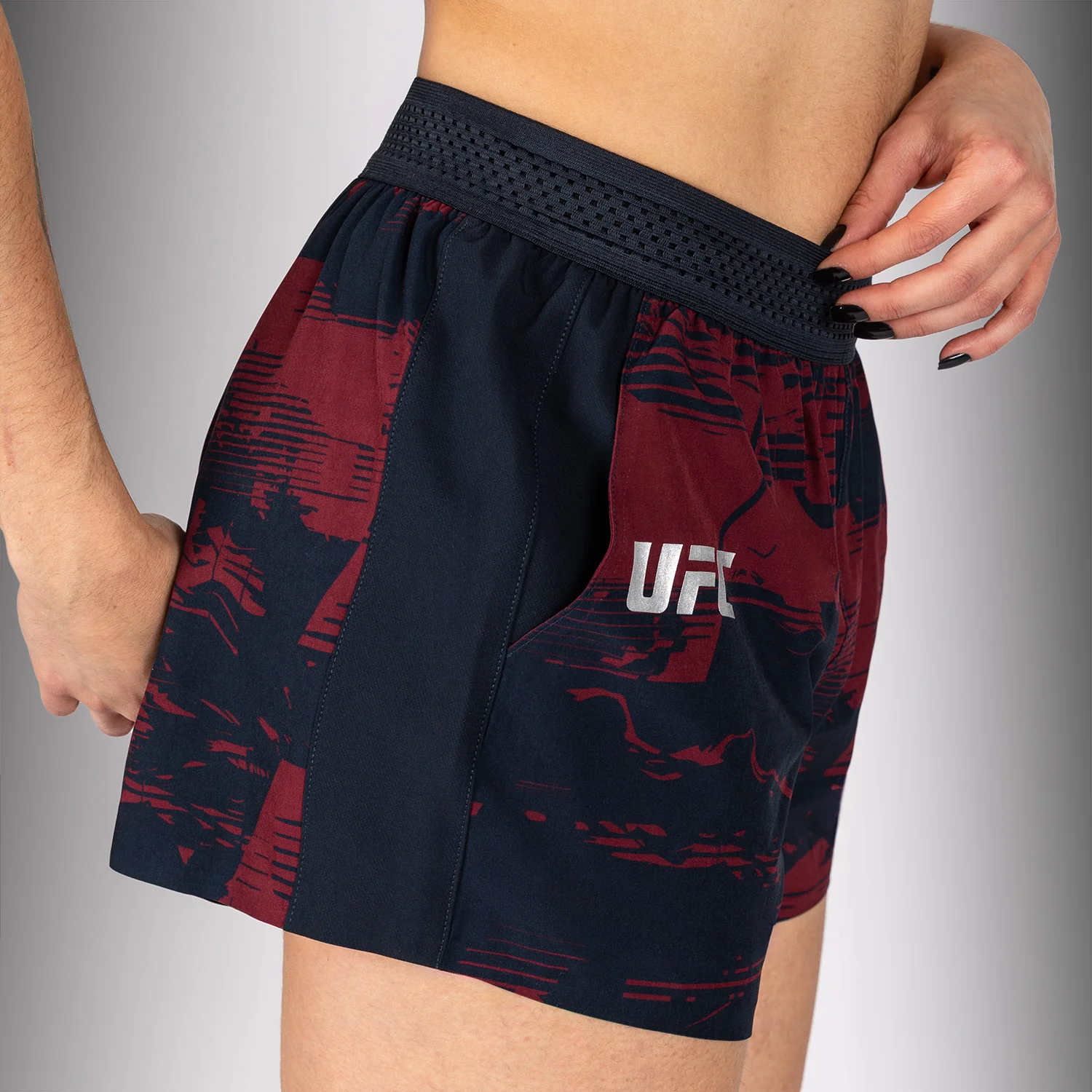 UFC Zenith by Venum Authentic Fight Week Short Performance Mujer - Azul marino/Burdeos/Plateado - Image 5
