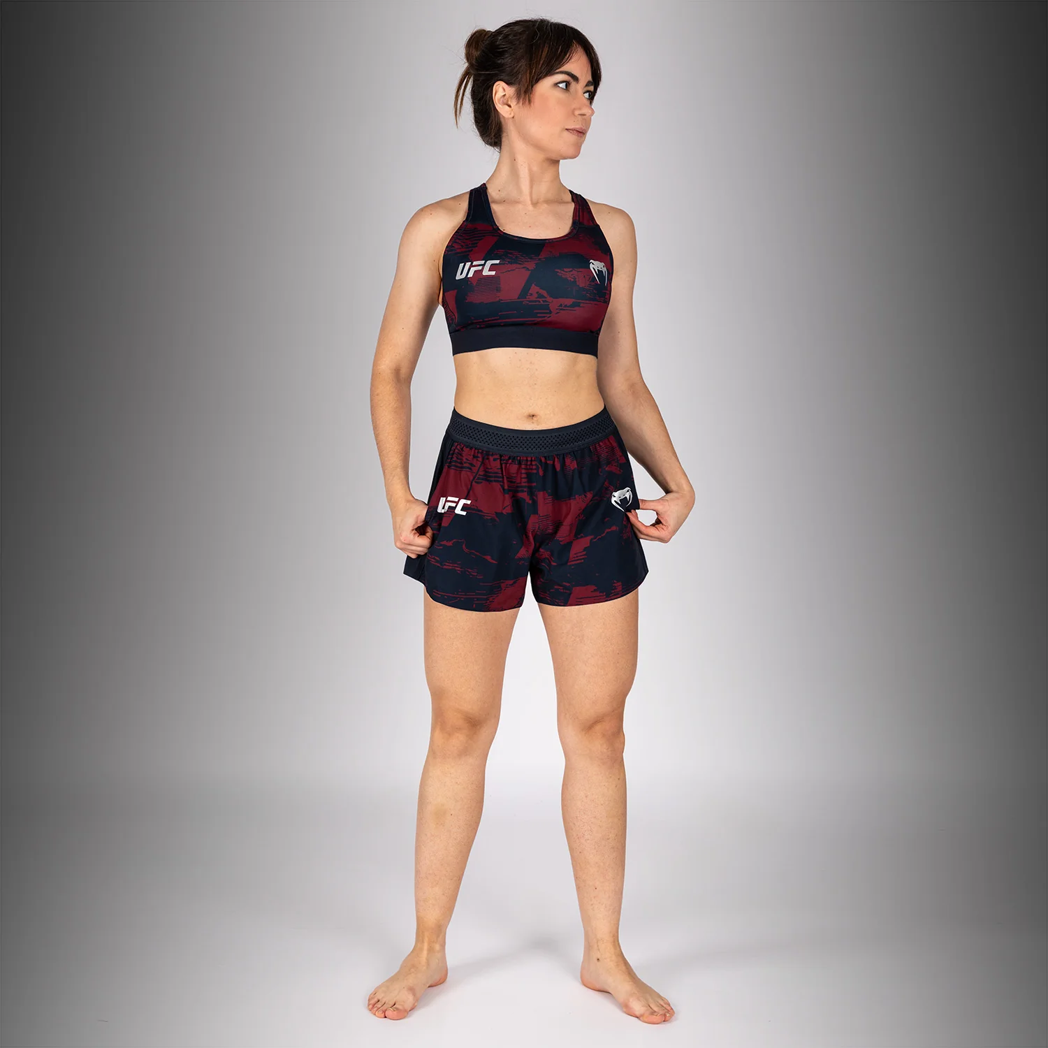 UFC Zenith by Venum Authentic Fight Week Short Performance Mujer - Azul marino/Burdeos/Plateado - Image 8