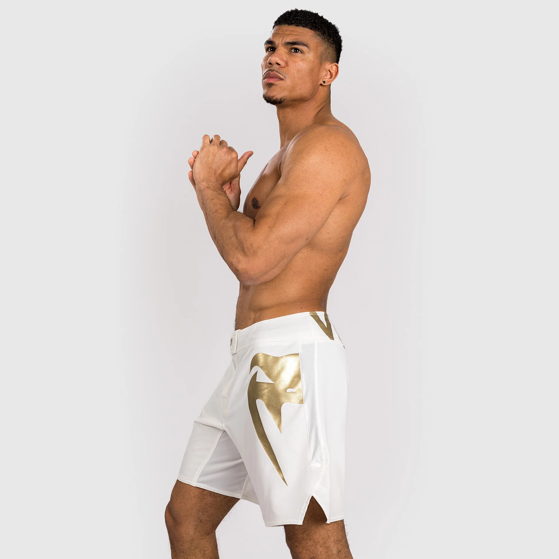 Venum Light 5.0 Pantalón Corto de Lucha - Blanco/Oro - Image 6