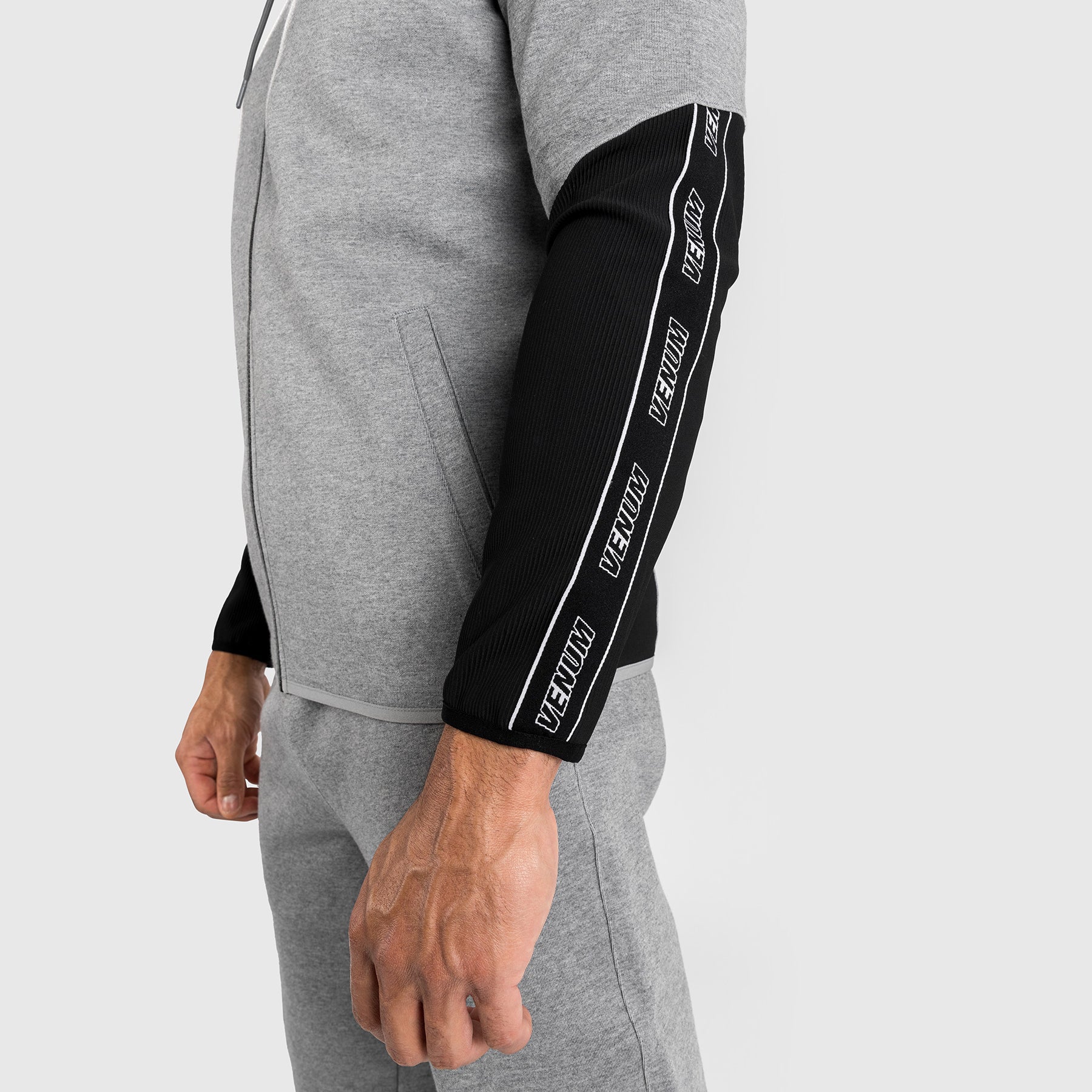 Venum Contender 4.0 Sudadera con capucha para hombre - Gris jaspeado/Negro - Image 6