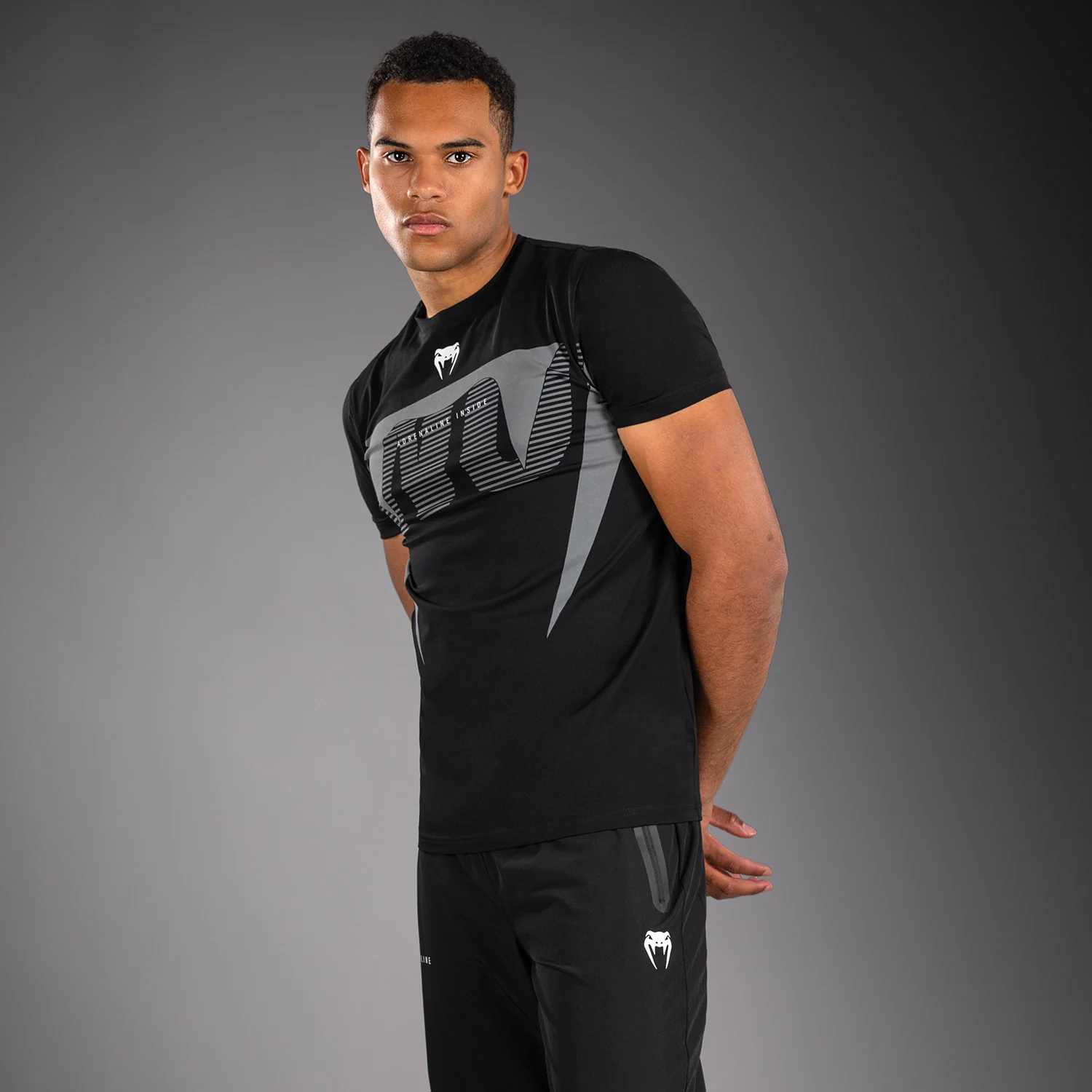 Venum Adrenaline Camiseta – Negro/Gris Plata - Image 2