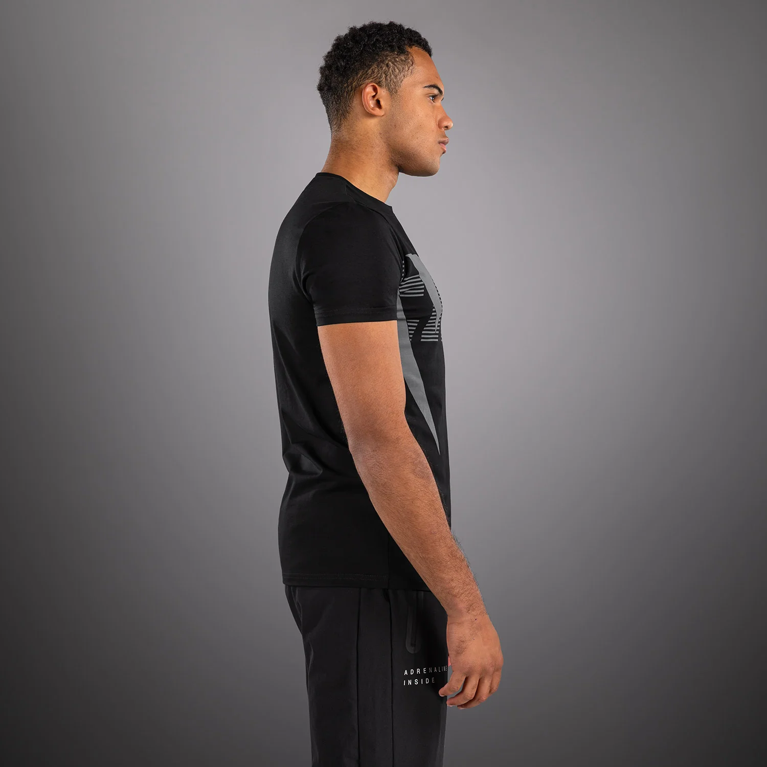 Venum Adrenaline Camiseta – Negro/Gris Plata - Image 3
