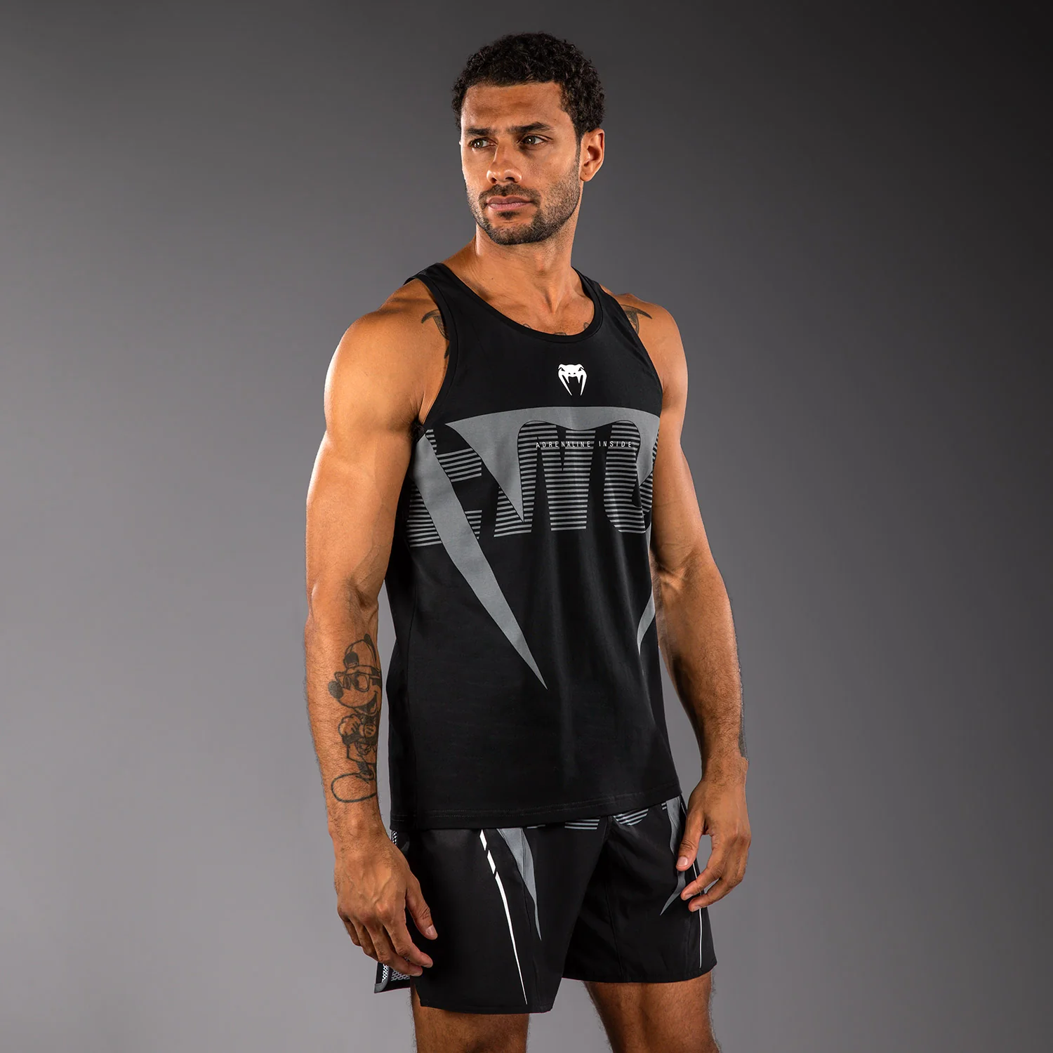 Venum Adrenaline Camiseta Sin Mangas – Negro/Gris Plata - Image 2
