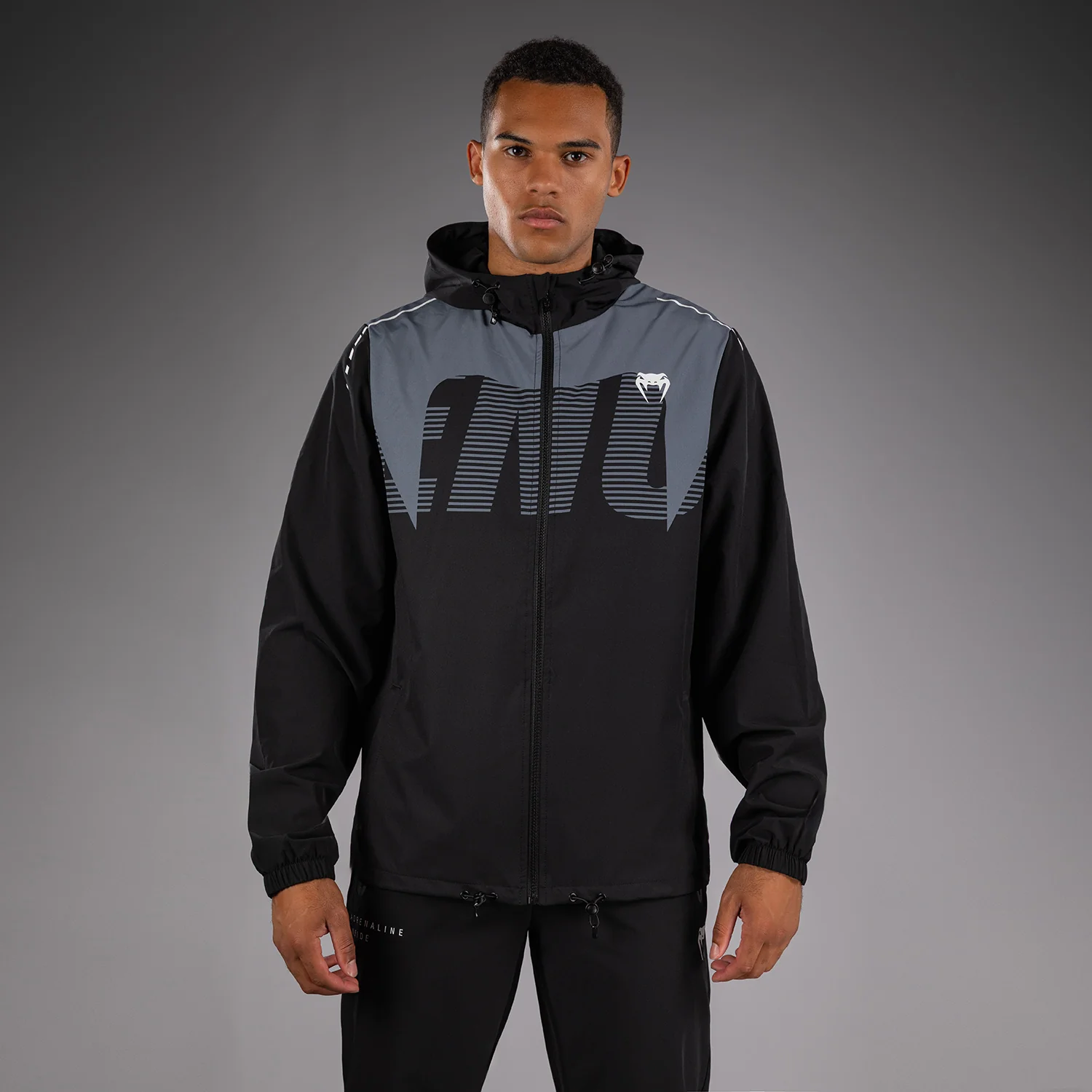 Venum Adrenaline Chaqueta Deportiva – Negro/Gris Plateado