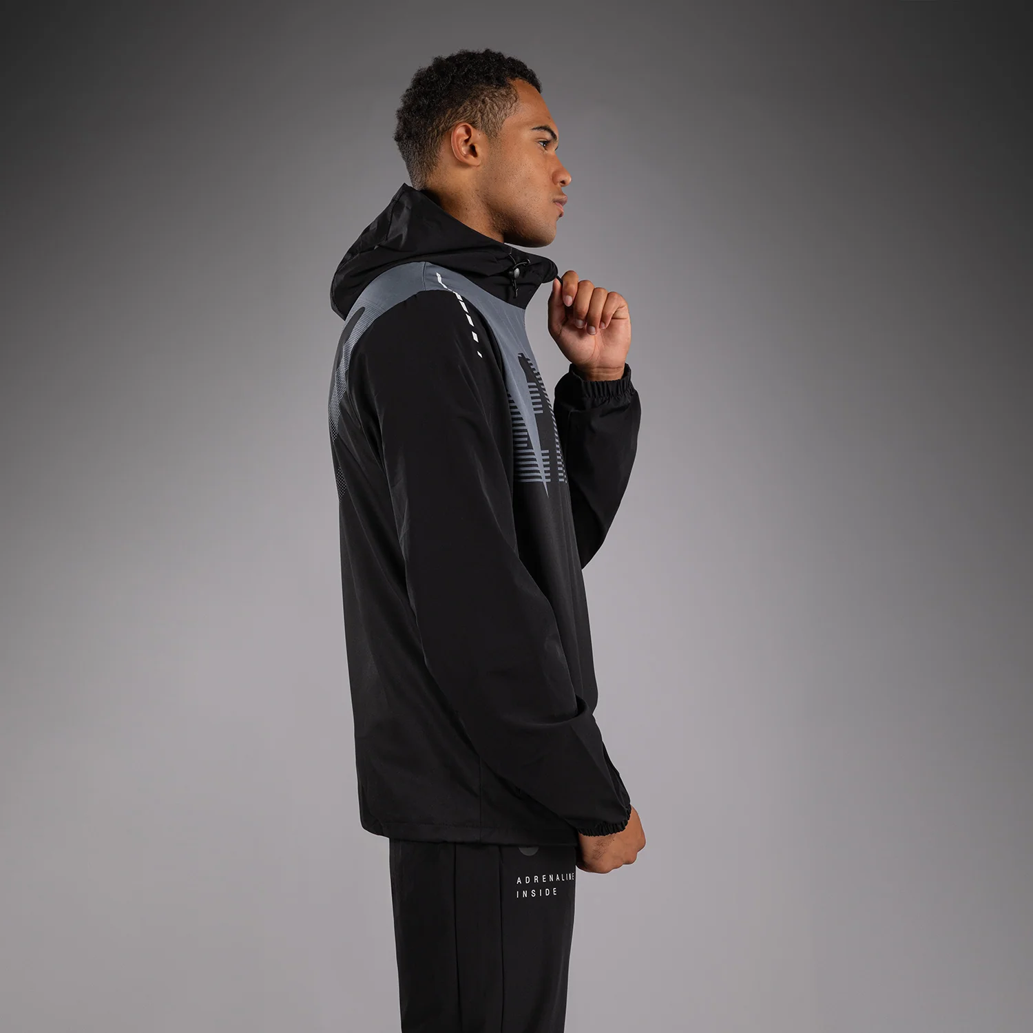 Venum Adrenaline Chaqueta Deportiva – Negro/Gris Plateado - Image 2