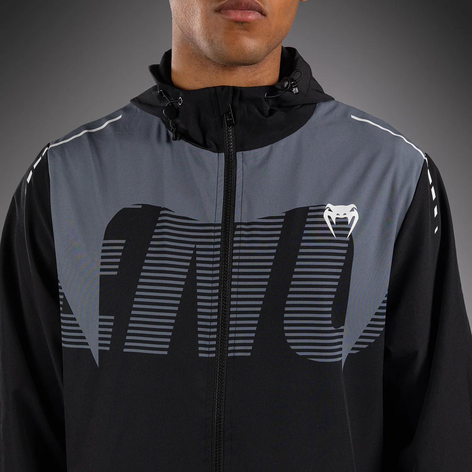 Venum Adrenaline Chaqueta Deportiva – Negro/Gris Plateado - Image 5