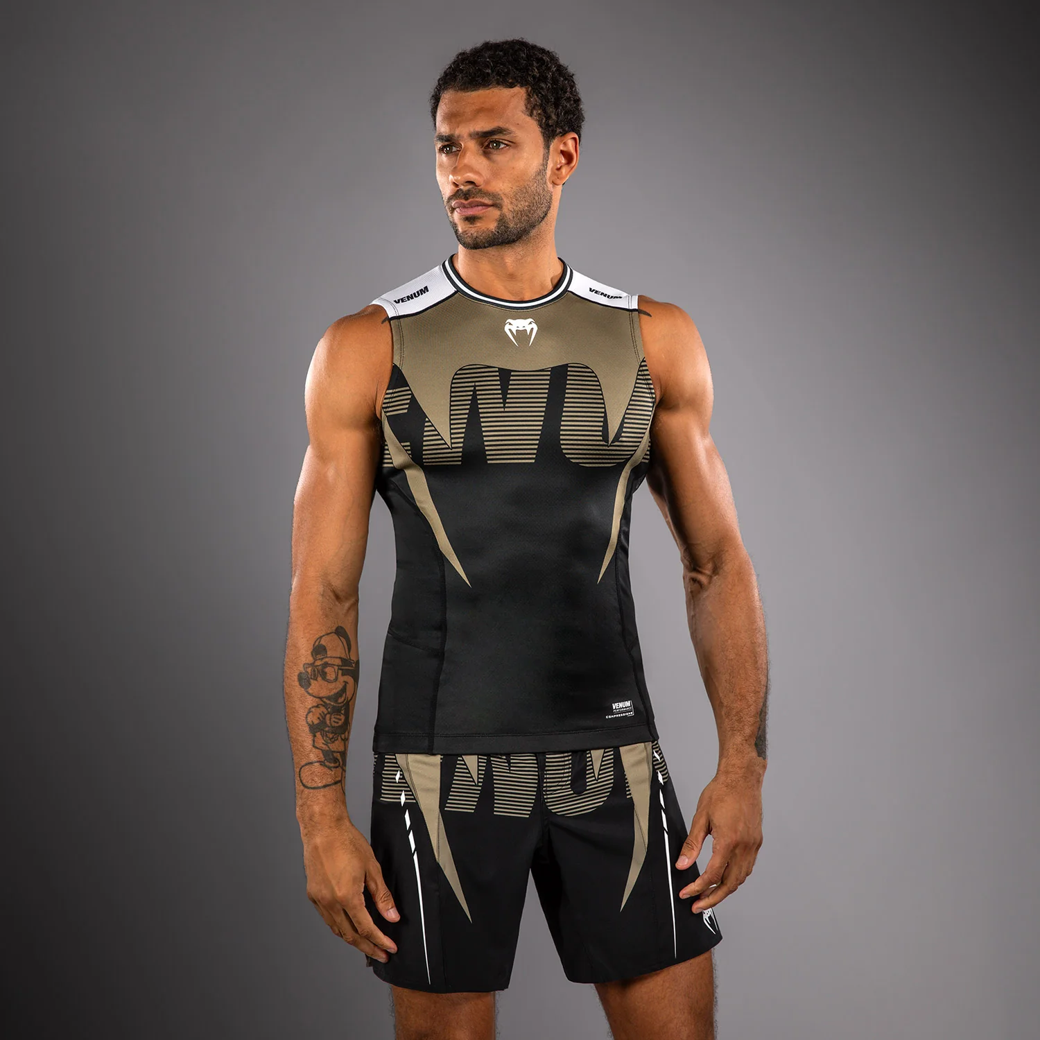 Venum Adrenaline Rashguards Sin Mangas – Negro/Arena