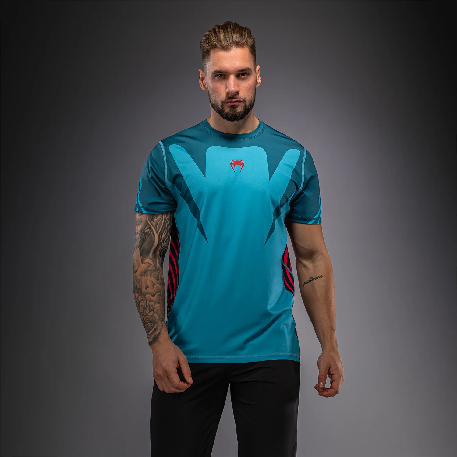 Venum Attack Camiseta Dry Tech – Turquesa/Rojo