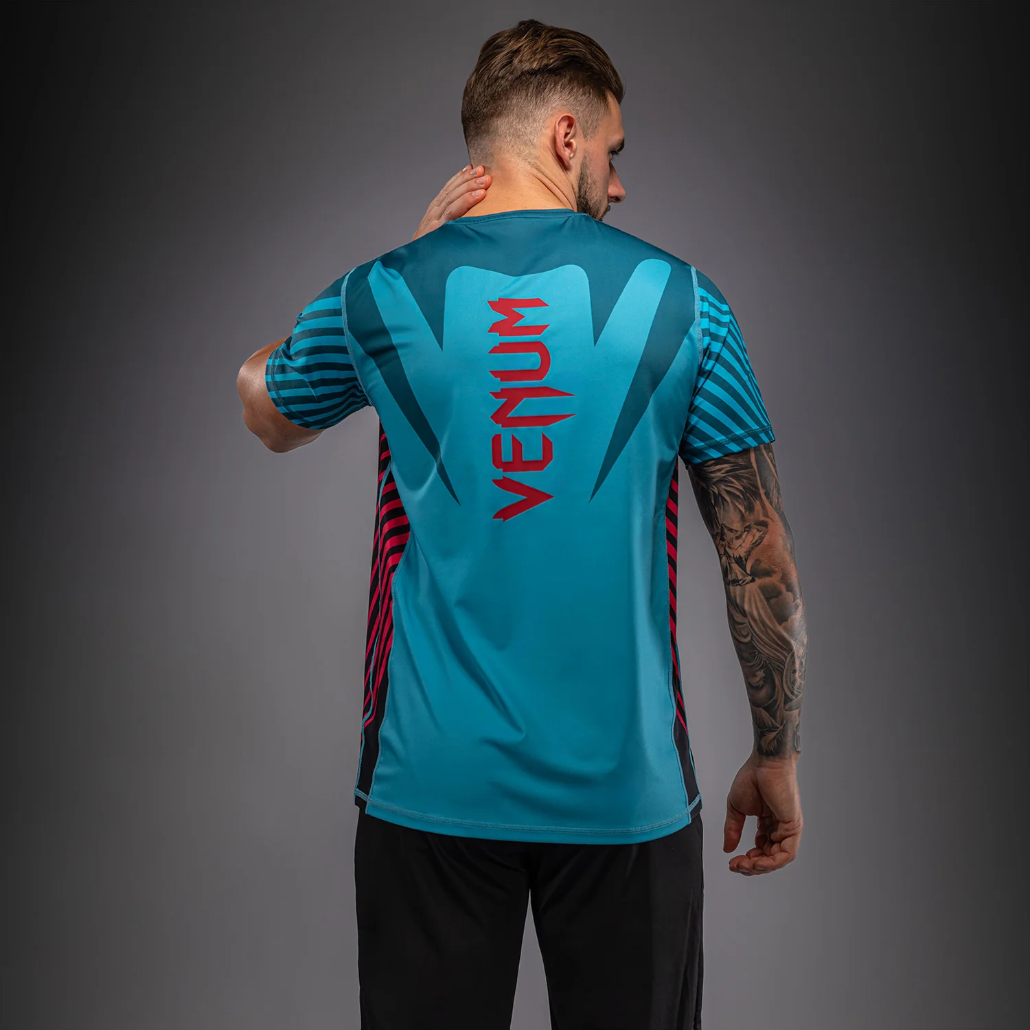 Venum Attack Camiseta Dry Tech – Turquesa/Rojo - Image 3
