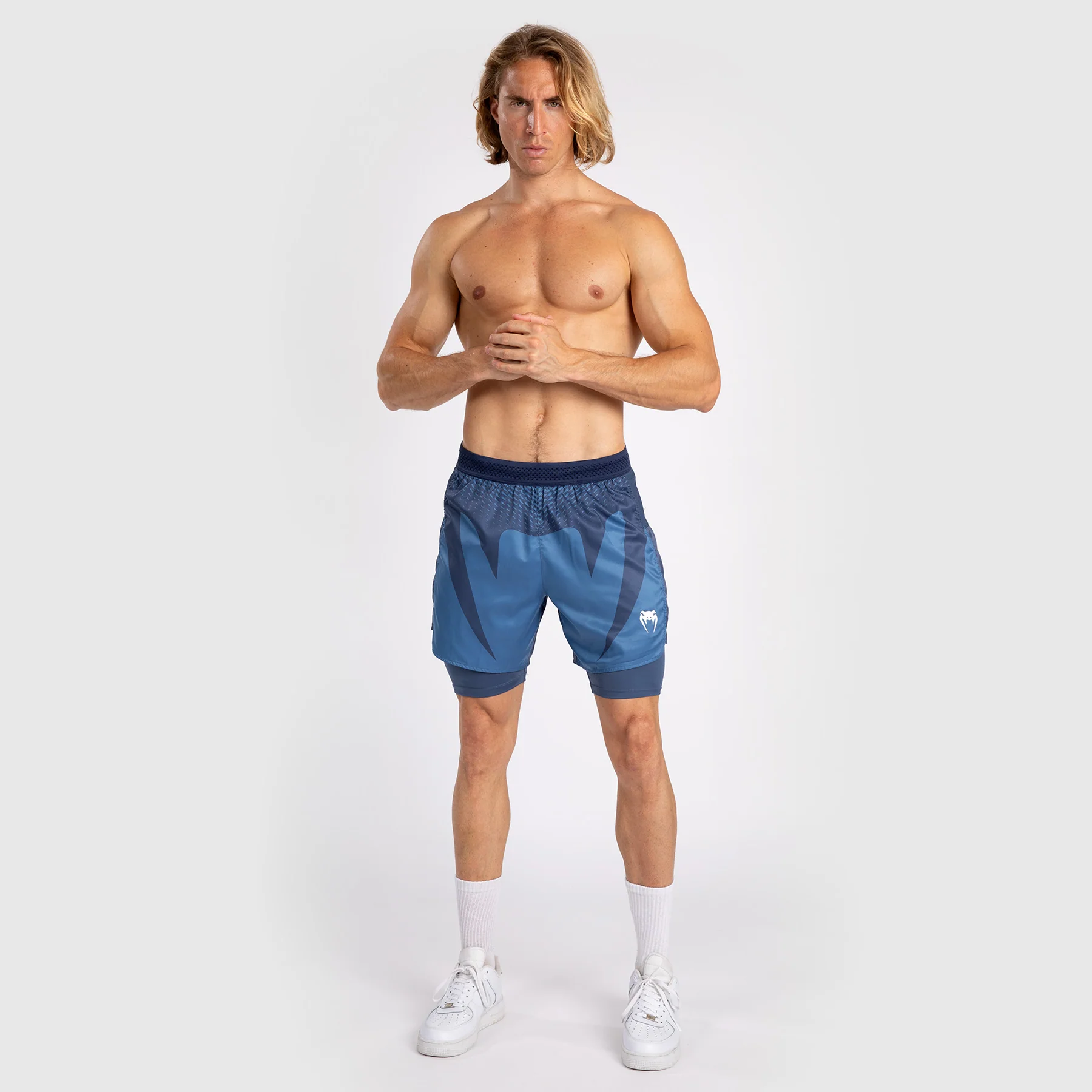 Venum Attack Pantalones Cortos de Lucha para Hombre - Azul Marino - Image 4