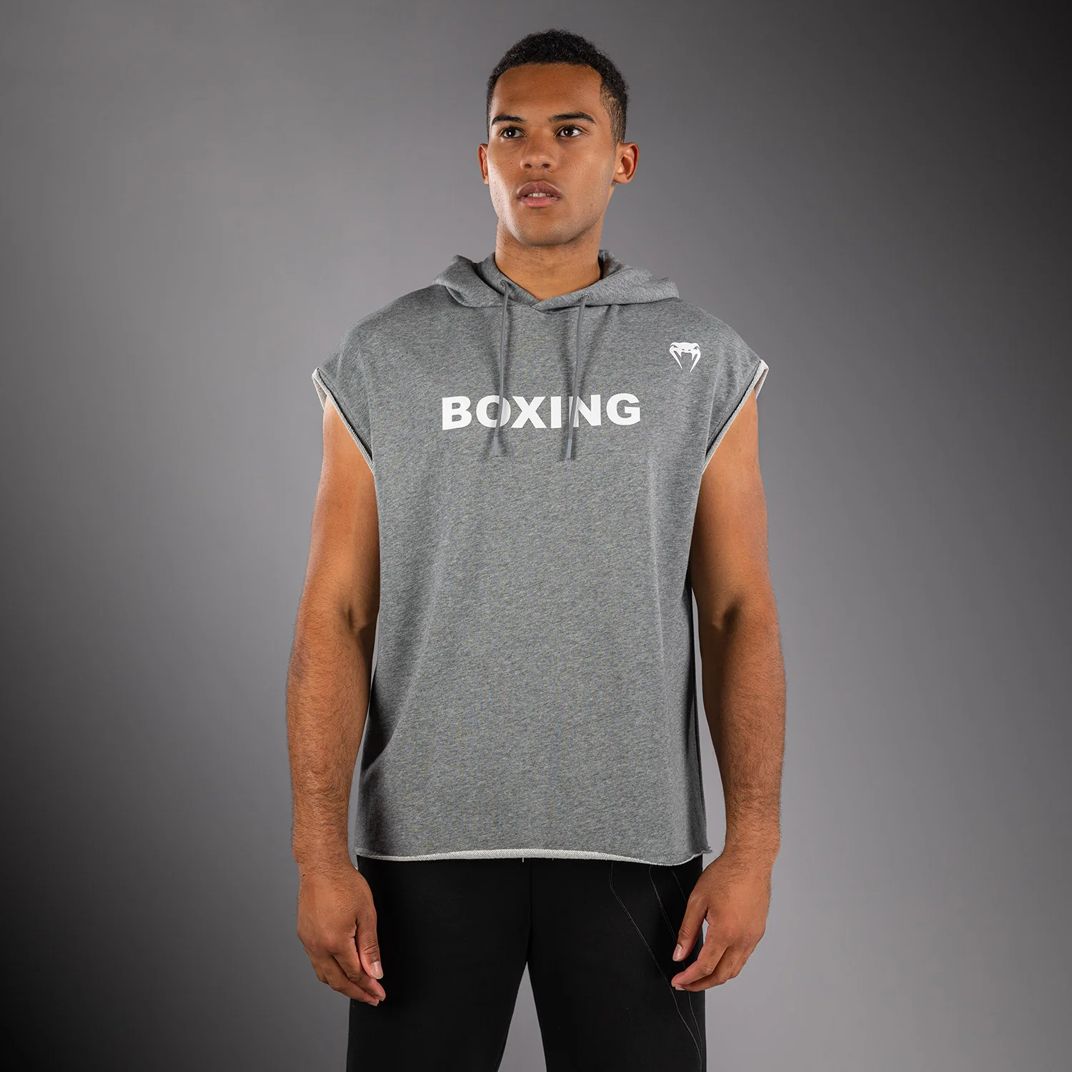 Venum Boxing VT Sudadera con Capucha Sin Mangas – Gris Jaspeado