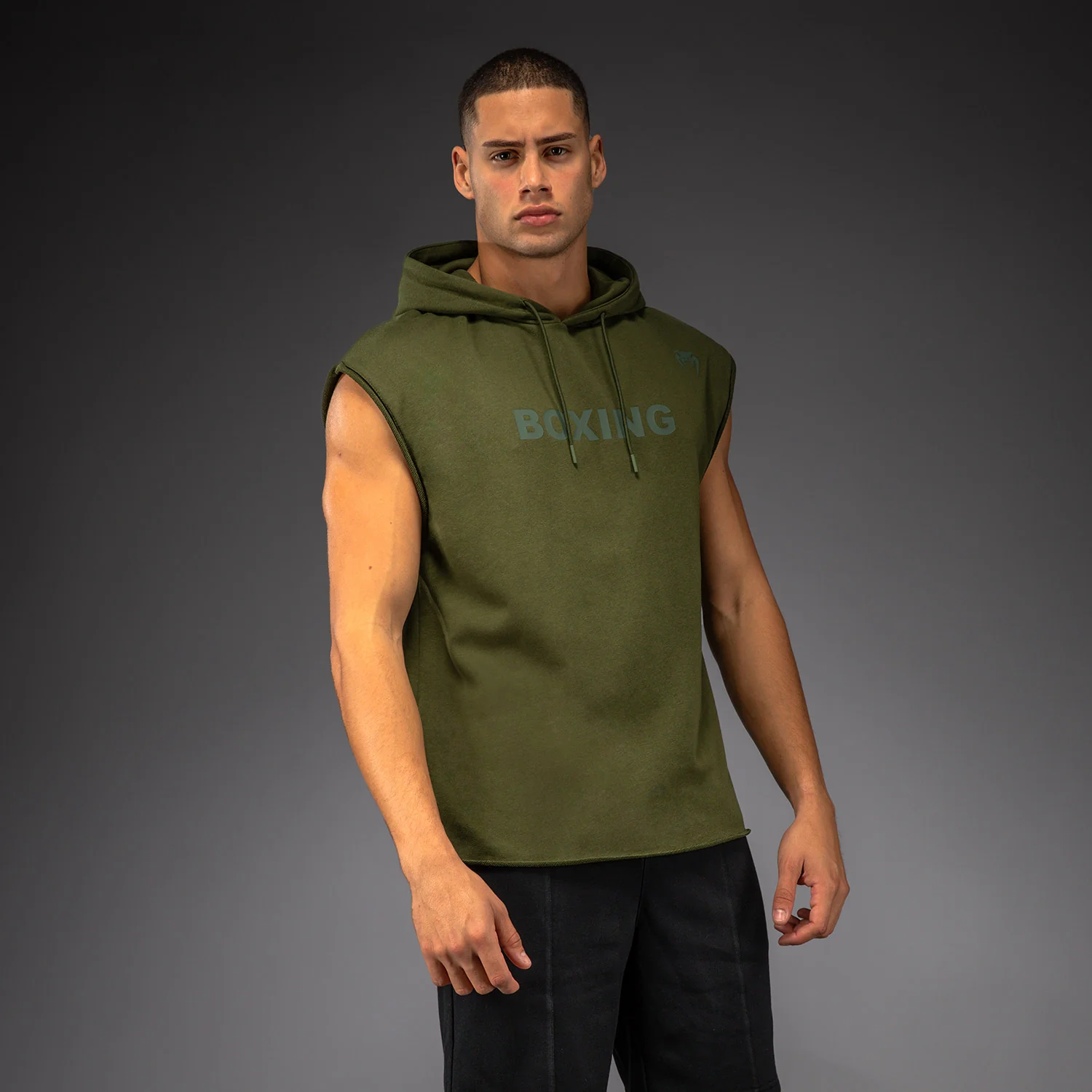 Venum Boxing VT Sudadera con Capucha Sin Mangas – Verde Militar - Image 3