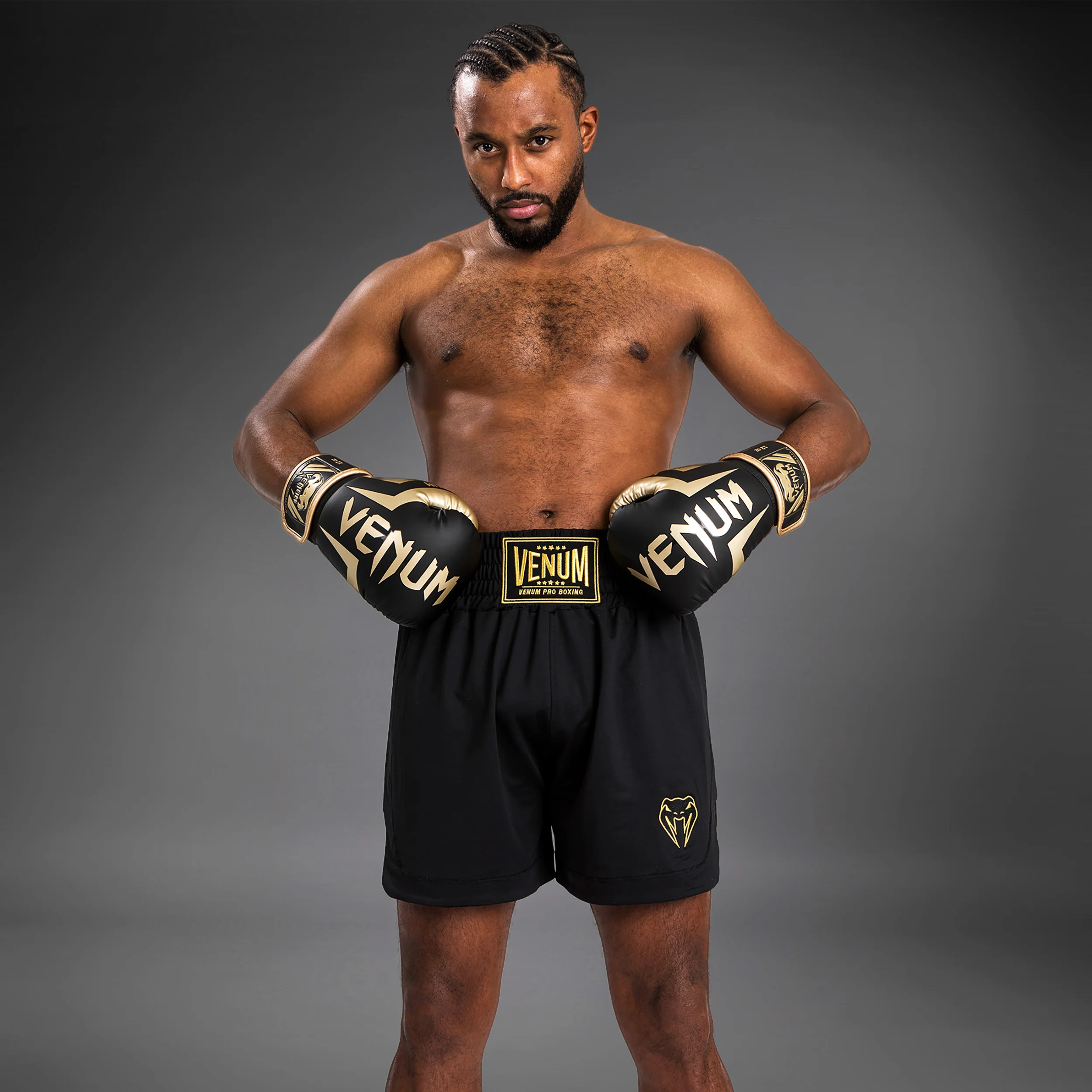Venum Classic Boxing Shorts - Negro/Dorado - Image 5