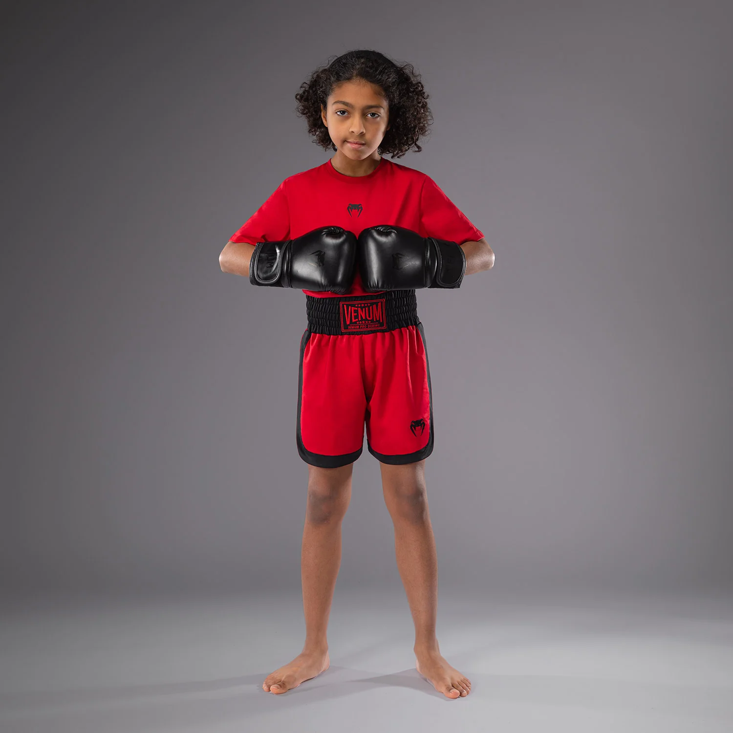 Venum Classic Short de boxeo para niños - Rojo cereza