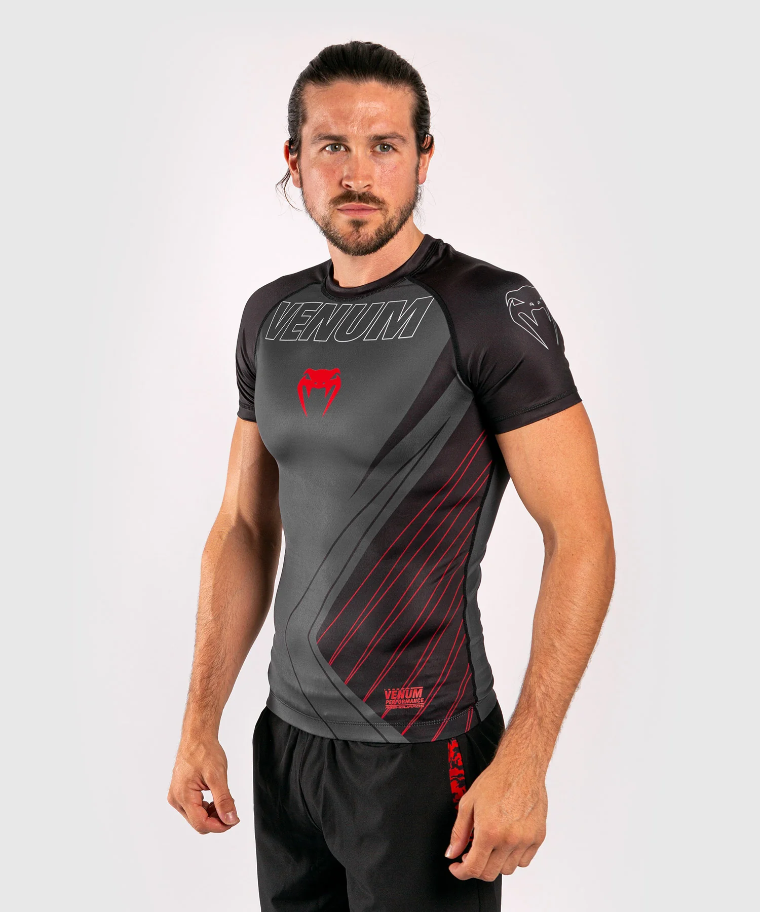 Venum Contender 5.0 Rashguard – Mangas cortas - Negro/Rojo - Image 2