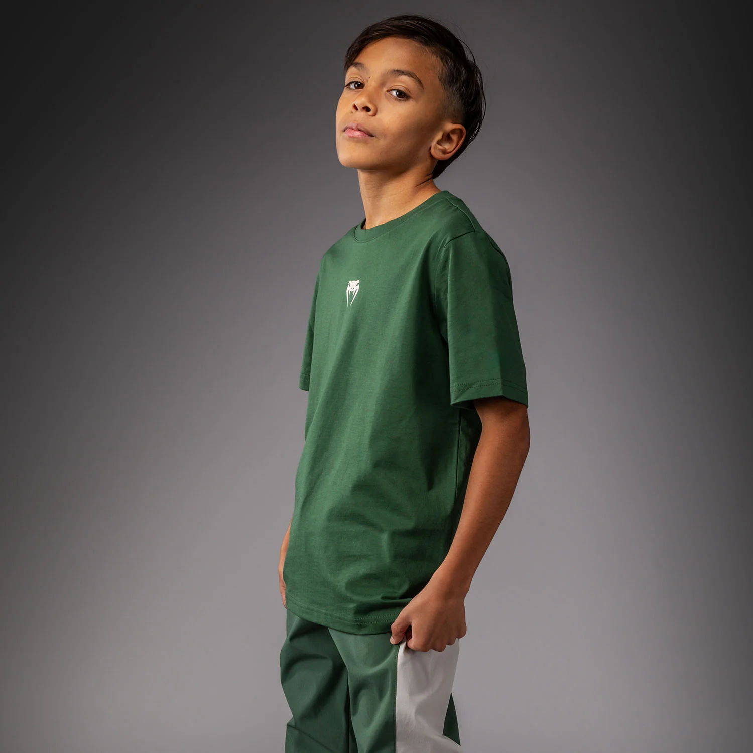 Venum Contender Camiseta para Niños – Verde Bosque/ Blanco Roto - Image 2