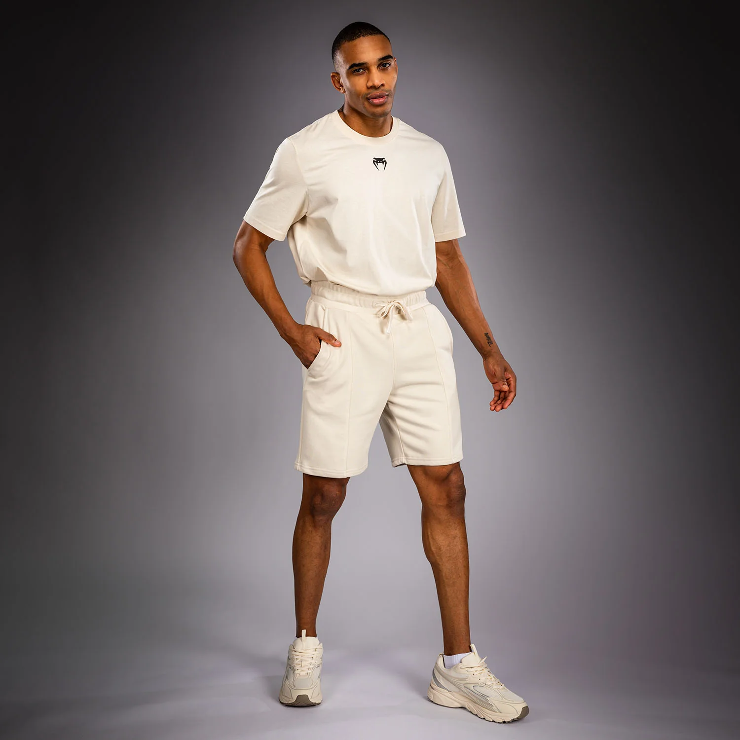 Venum Contender Fleece Pantalón Corto de Algodón – Blanco Hueso - Image 3