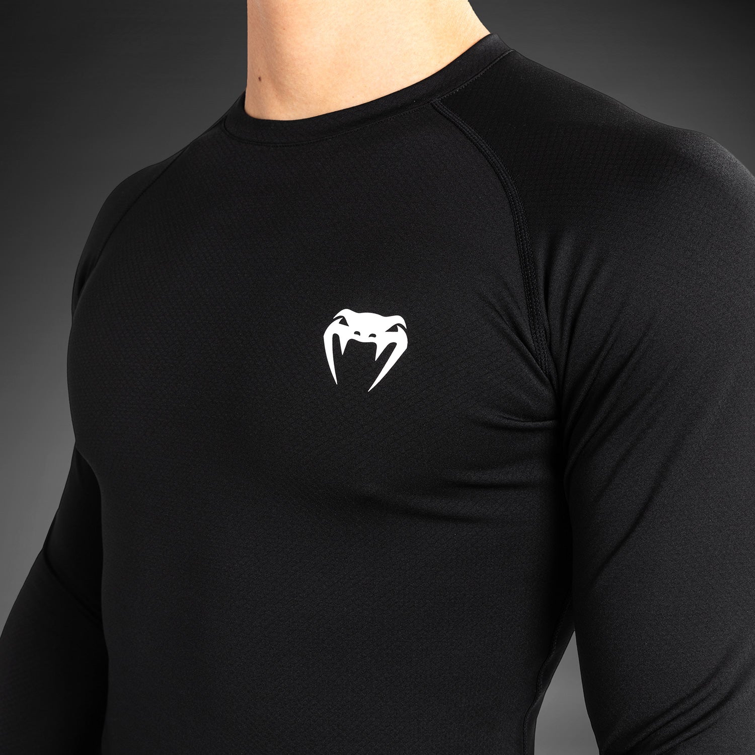 Venum Contender Lycra de manga larga para hombre - Negra/Blanca - Image 6