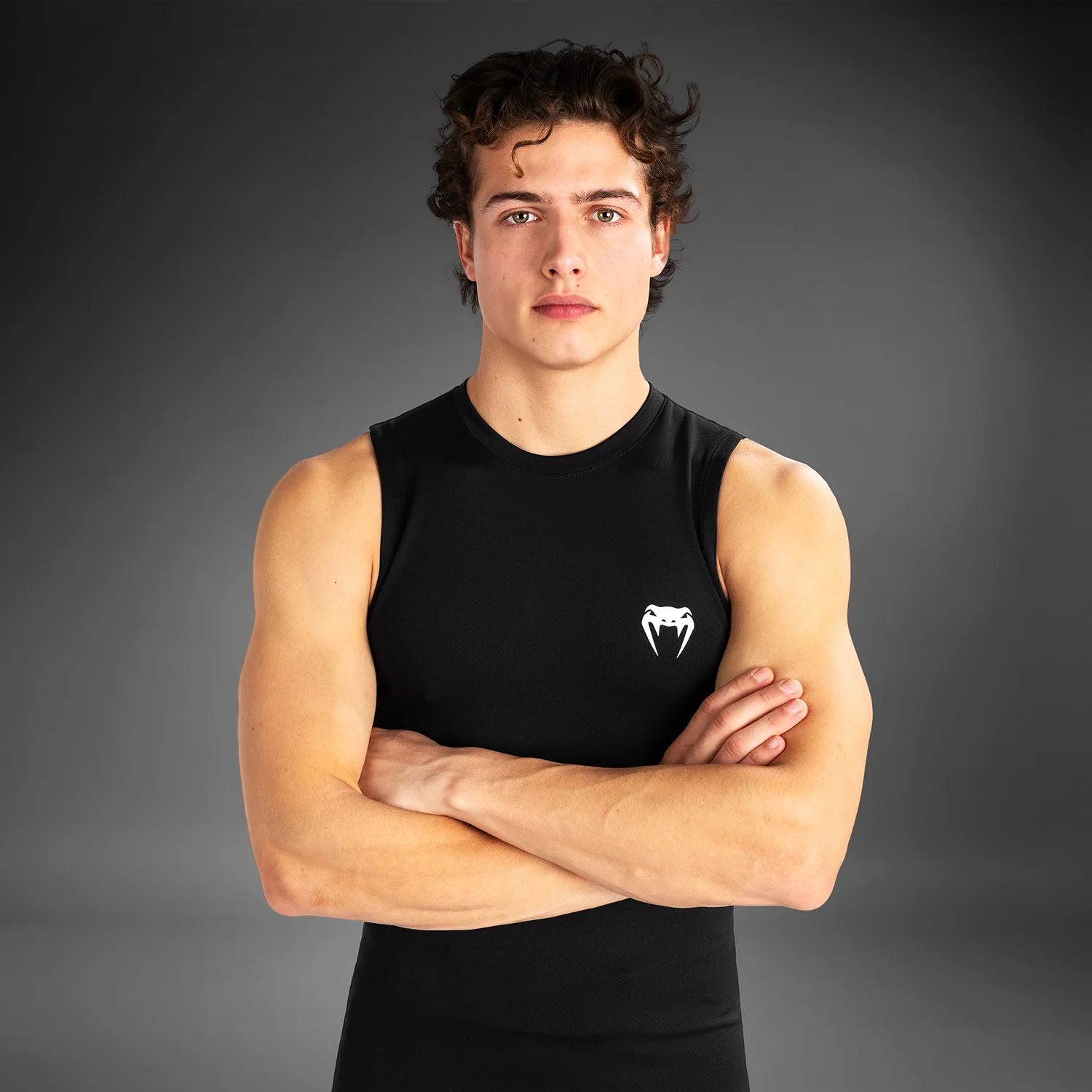 Venum Contender Lycra sin mangas para hombre - Negro/Blanco - Image 5