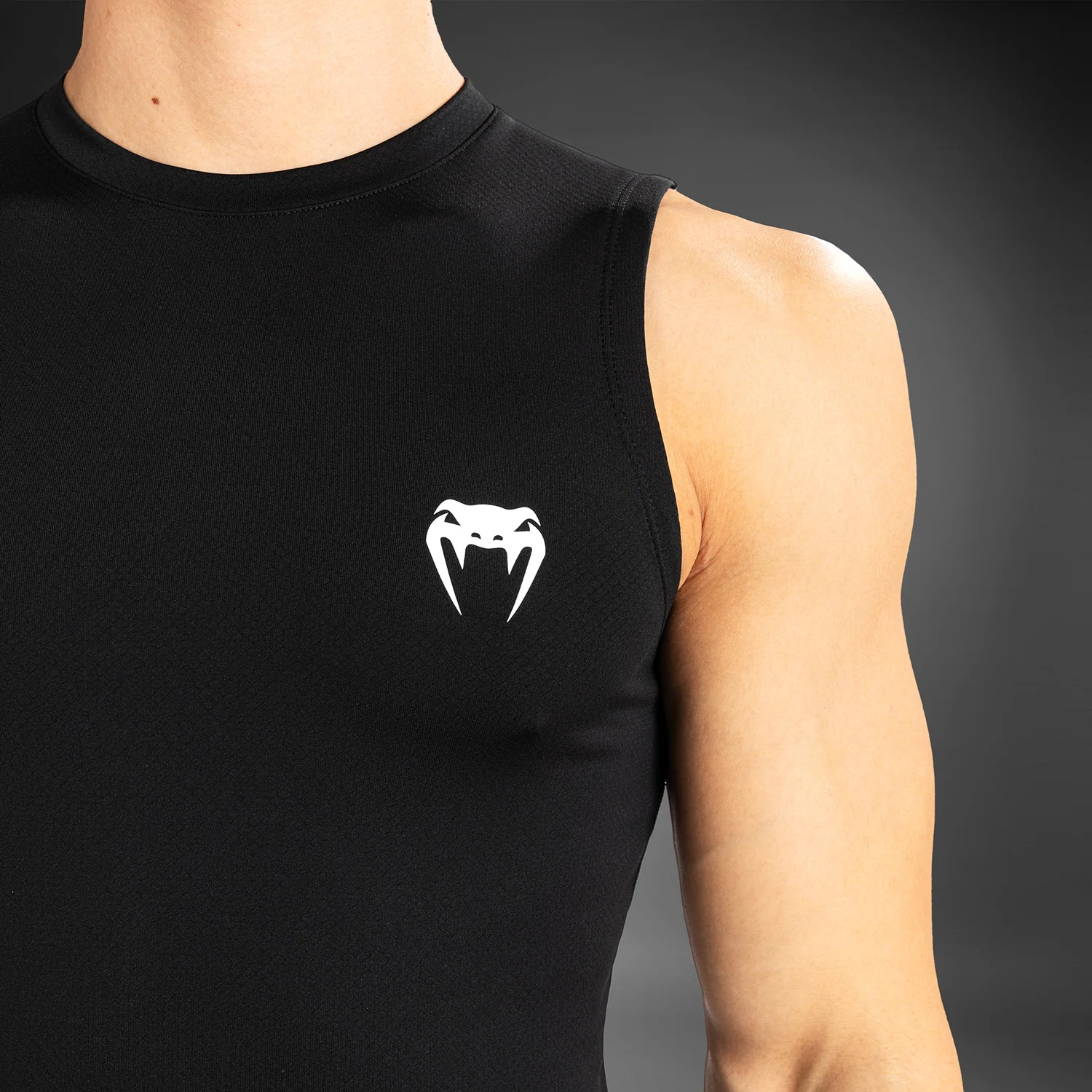 Venum Contender Lycra sin mangas para hombre - Negro/Blanco - Image 6