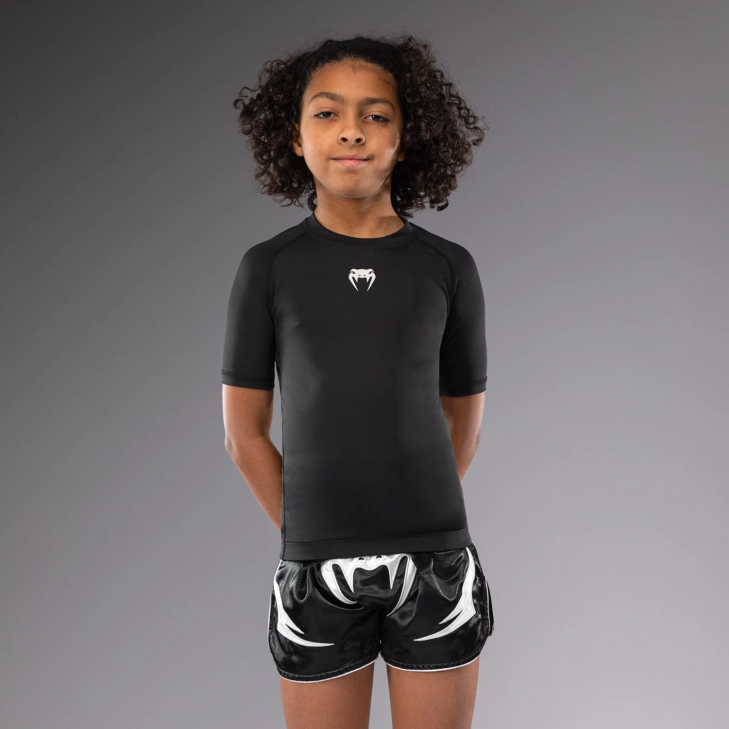Venum Contender Rashguards de Mangas Cortas para Niños - Negro