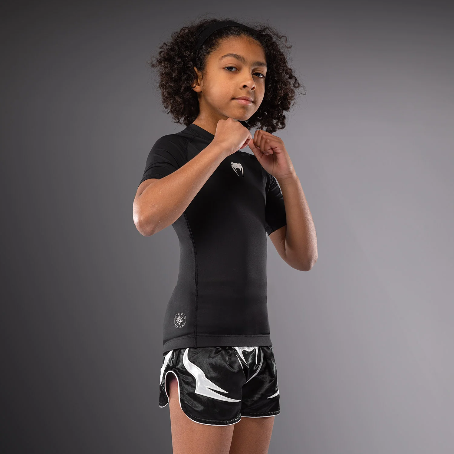 Venum Contender Rashguards de Mangas Cortas para Niños - Negro - Image 4