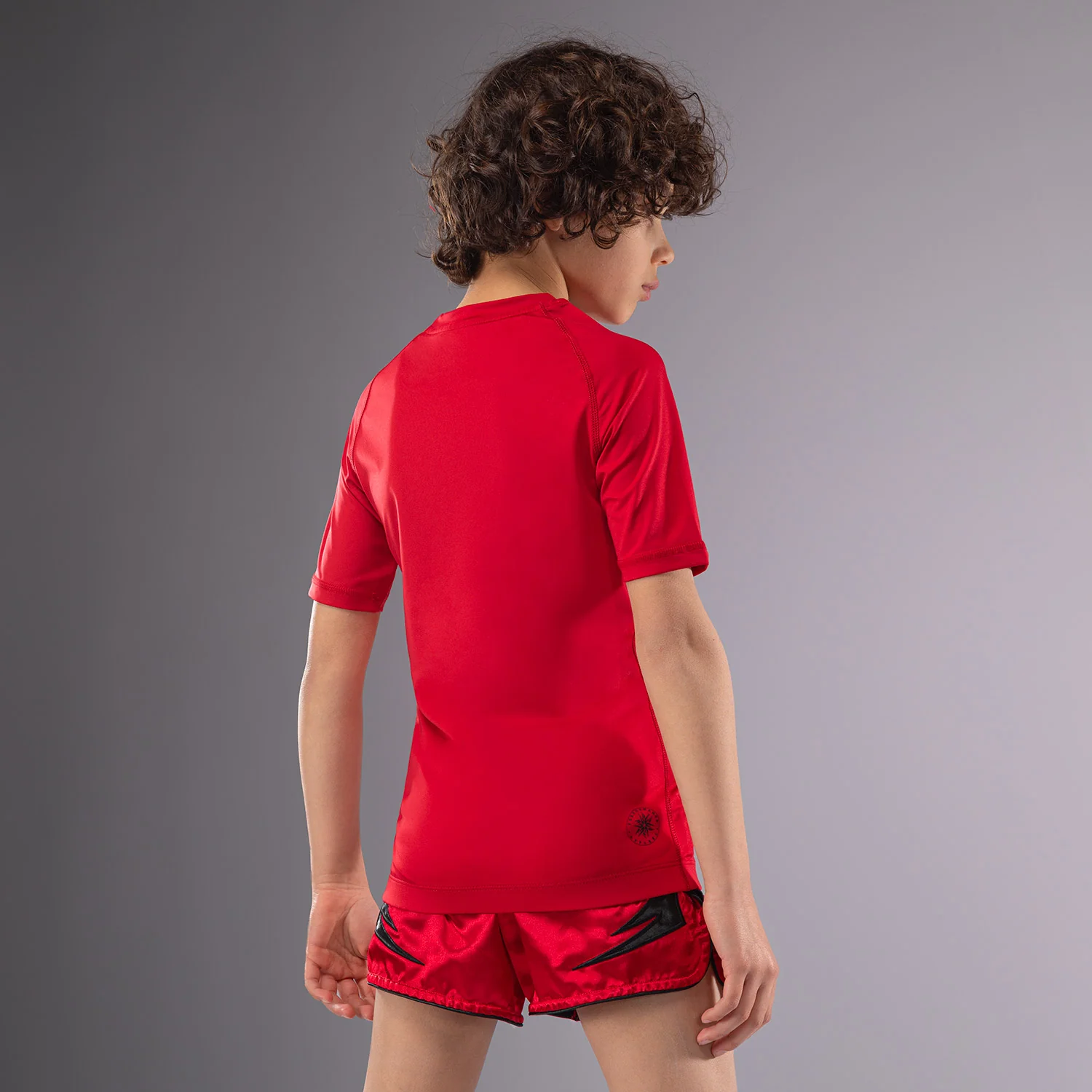 Venum Contender Rashguards de Mangas Cortas para Niños - Rojo Cereza - Image 2