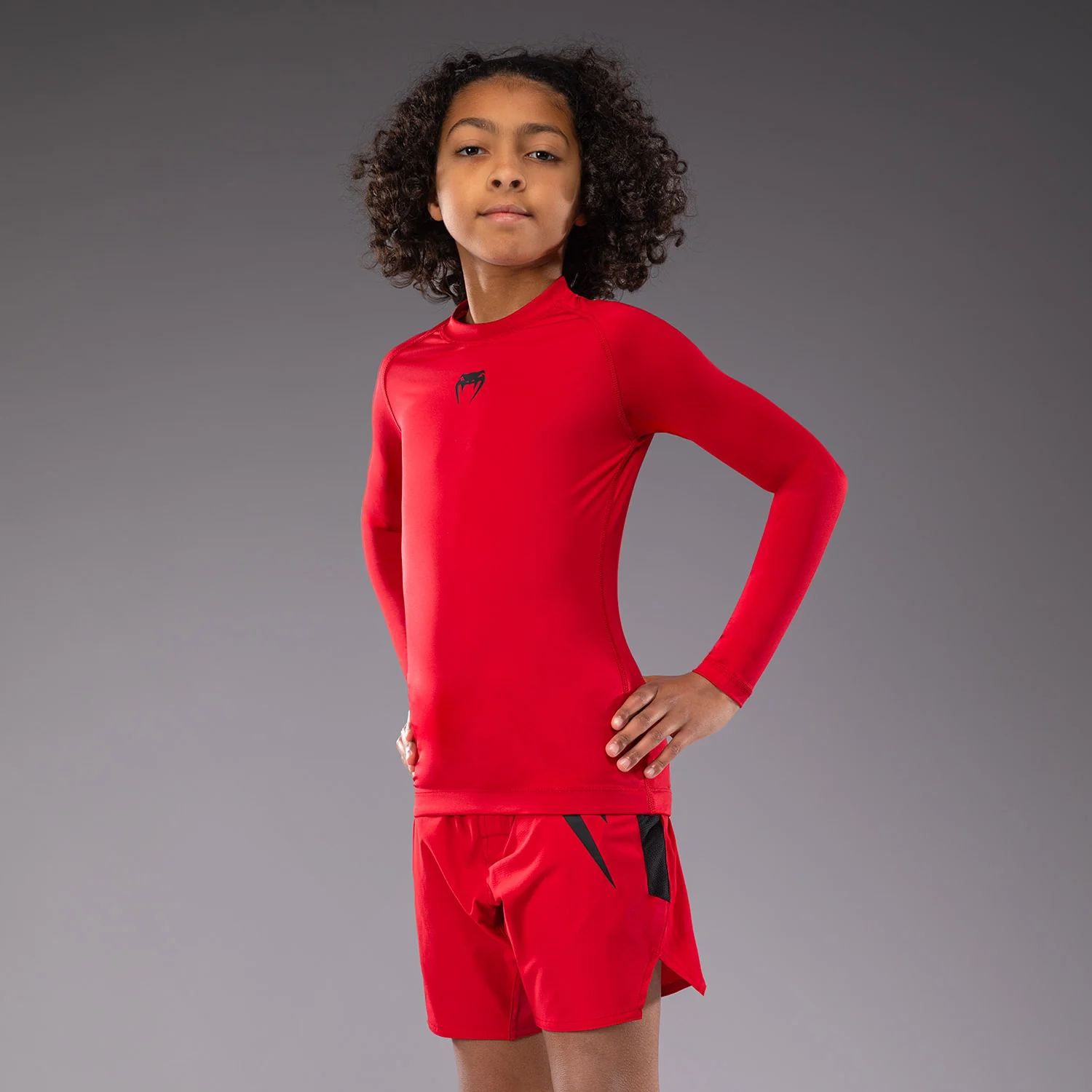 Venum Contender Rashguards de Mangas Largas para Niños - Rojo Cereza - Image 2