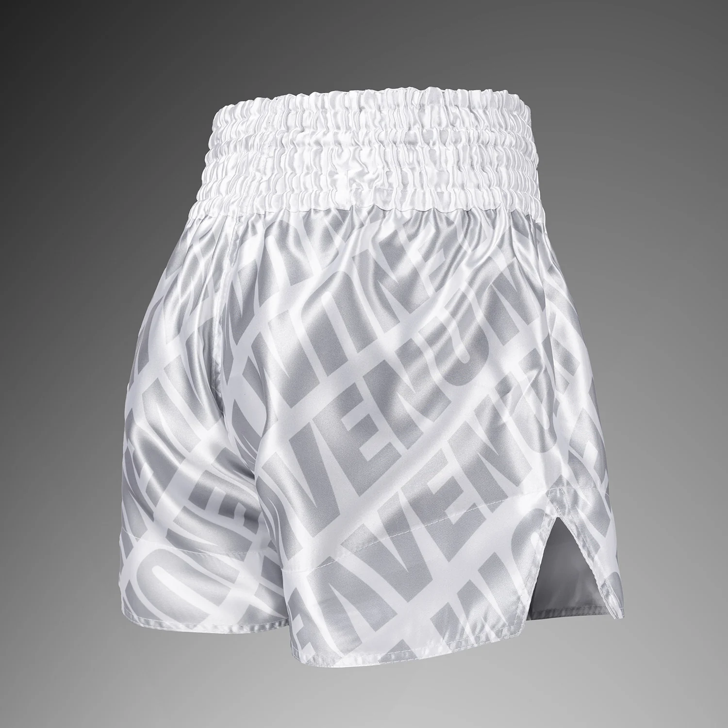 Venum Contender XT Pantalones Cortos Muay Thai – Blanco/Plata - Image 3