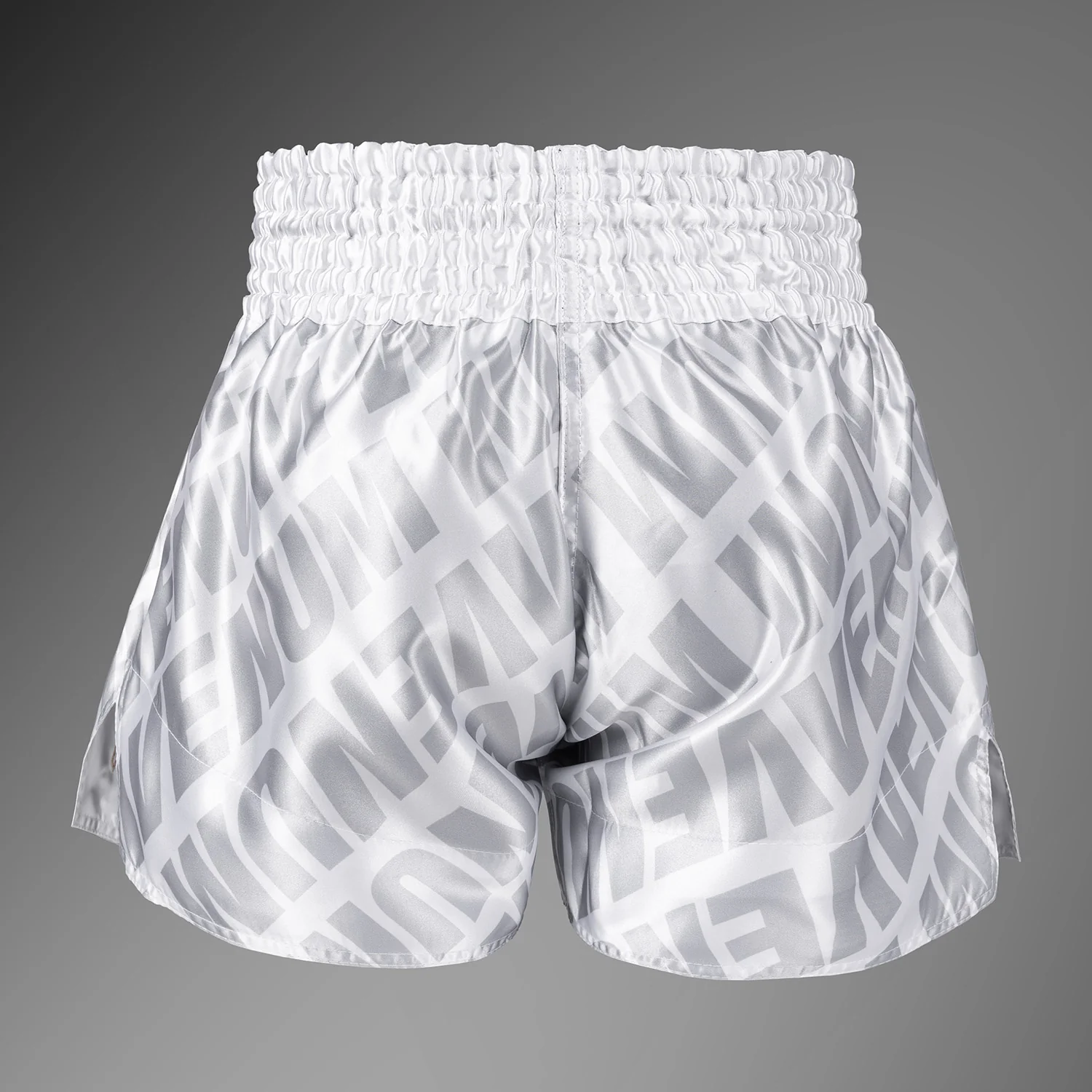 Venum Contender XT Pantalones Cortos Muay Thai – Blanco/Plata - Image 4