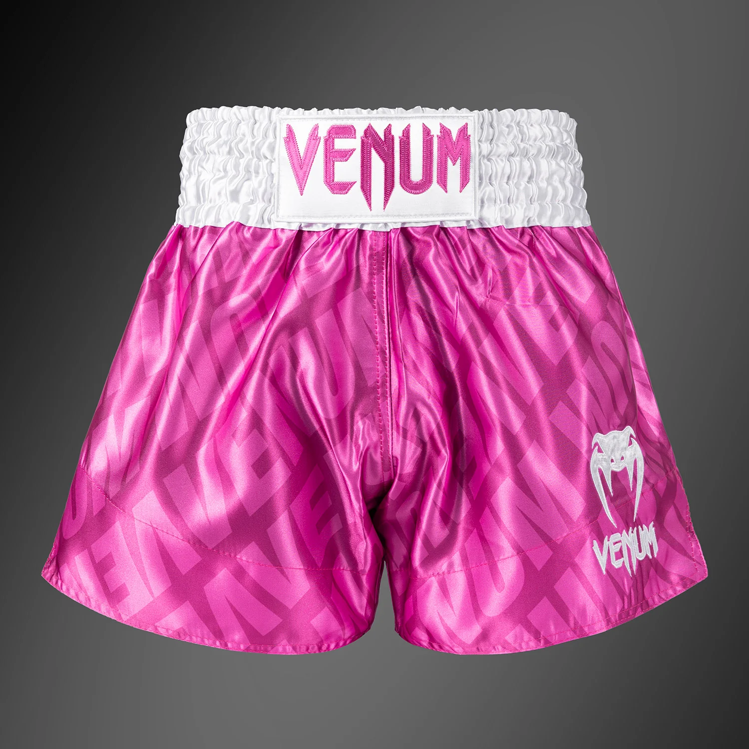 Venum Contender XT Pantalones Cortos Muay Thai - Rosa Chicle/Blanco