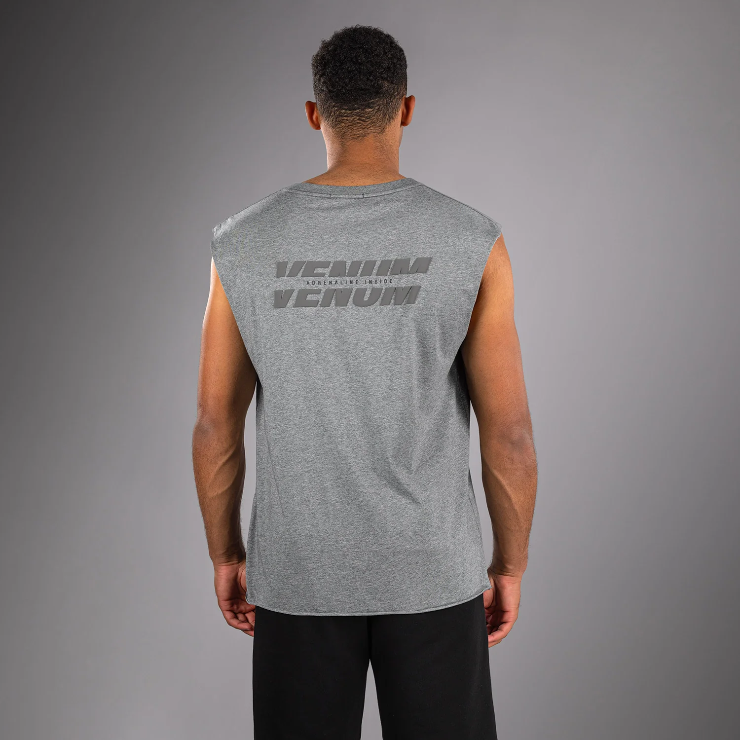 Venum Divide Camiseta Sin Mangas - Gris Jaspeado - Image 3