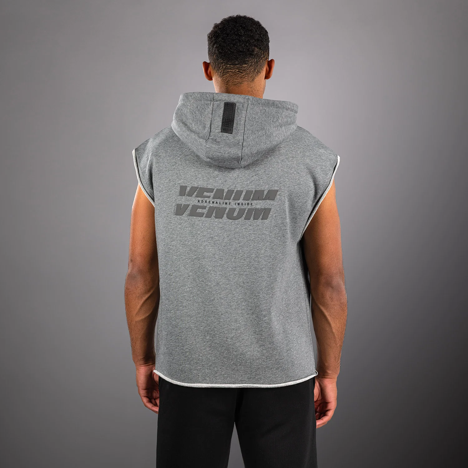 Venum Divide Sudadera con Capucha Sin Mangas - Gris Jaspeado - Image 3