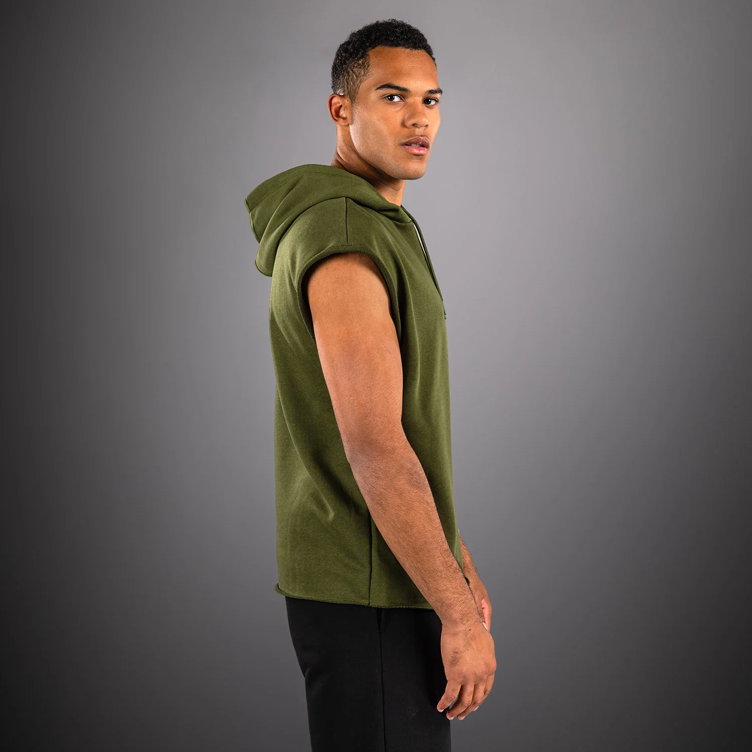 Venum Divide Sudadera con Capucha Sin Mangas - Verde Militar - Image 4