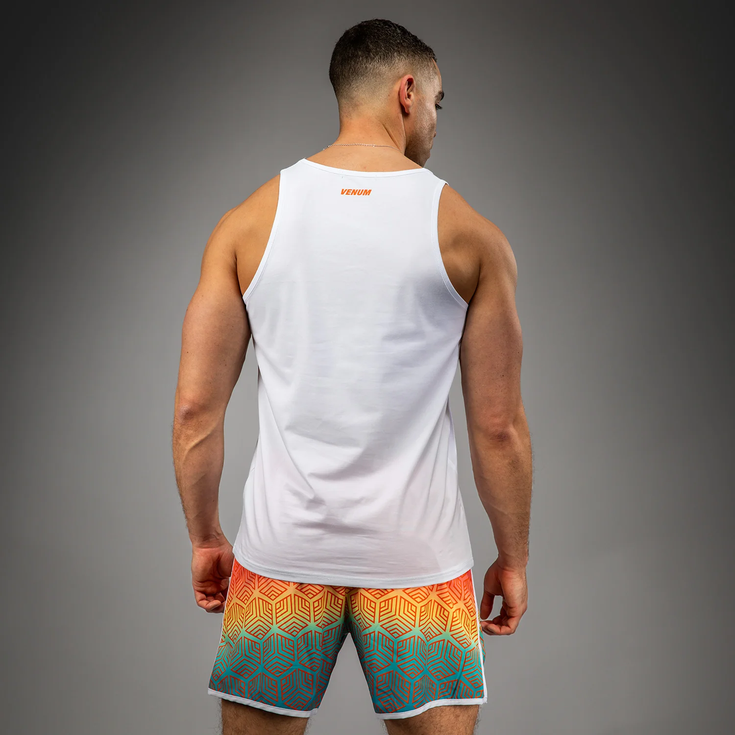 Venum Echo Tank Top - Blanco/Naranja Atardecer - Image 4