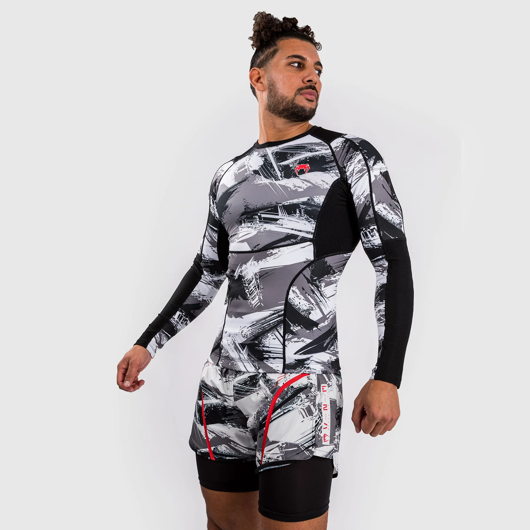 Venum Electron 3.0 Lycra Manga Larga -  Gris/Rojo - Image 4