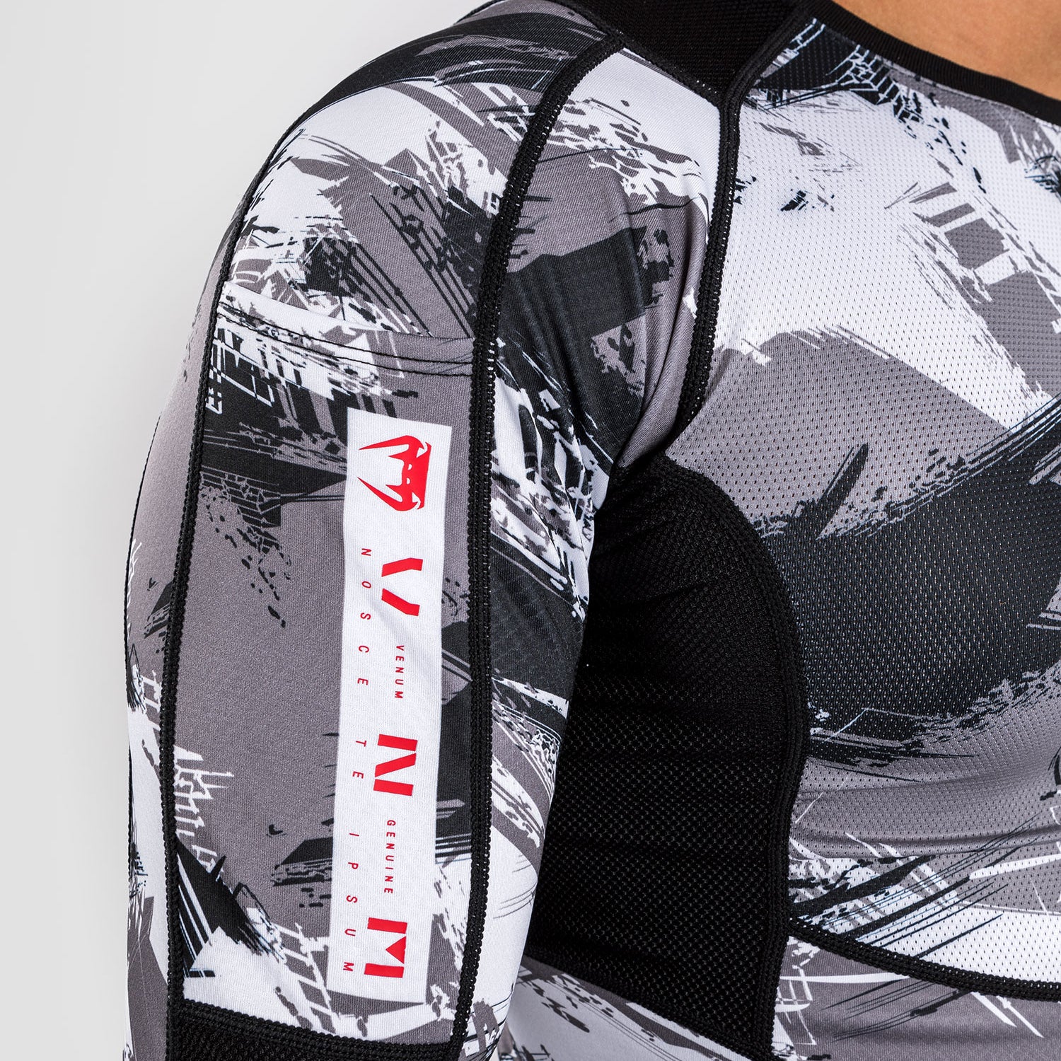Venum Electron 3.0 Lycra Manga Larga -  Gris/Rojo - Image 8