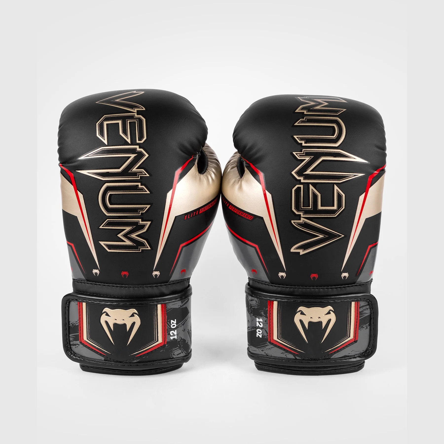 Venum Elite Evo Guantes de Boxeo - Negro/Dorado/Rojo - Image 3