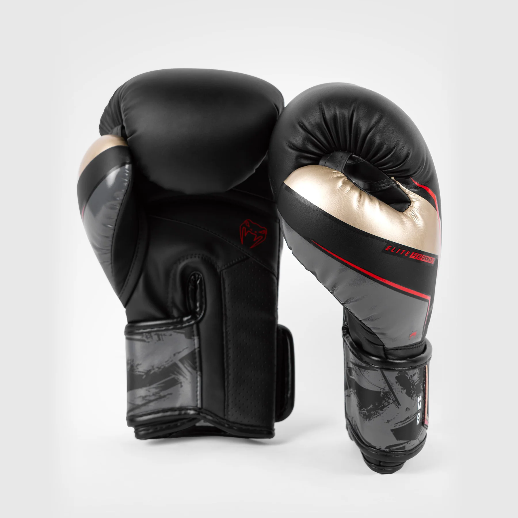 Venum Elite Evo Guantes de Boxeo - Negro/Dorado/Rojo - Image 4