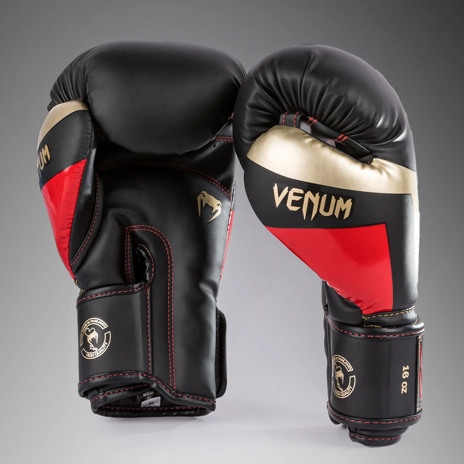 Venum Elite Guantes de boxeo - Negro/Dorado/Rojo - Image 3