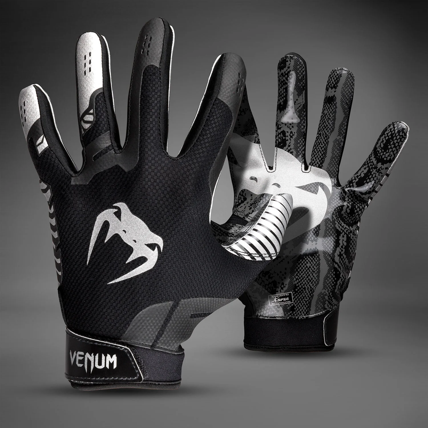 Venum Elite Guantes de Fútbol - Negro/Plata