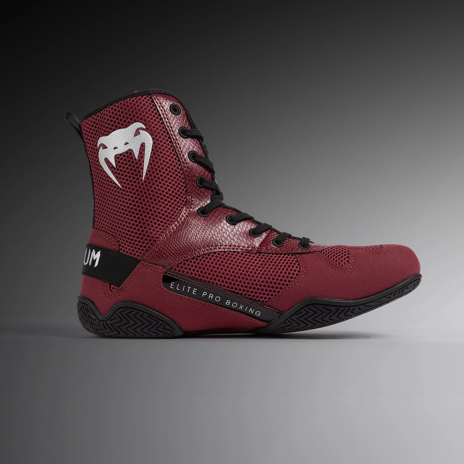 Venum Elite Zapatillas de Boxeo - Burdeos/Plata - Image 3