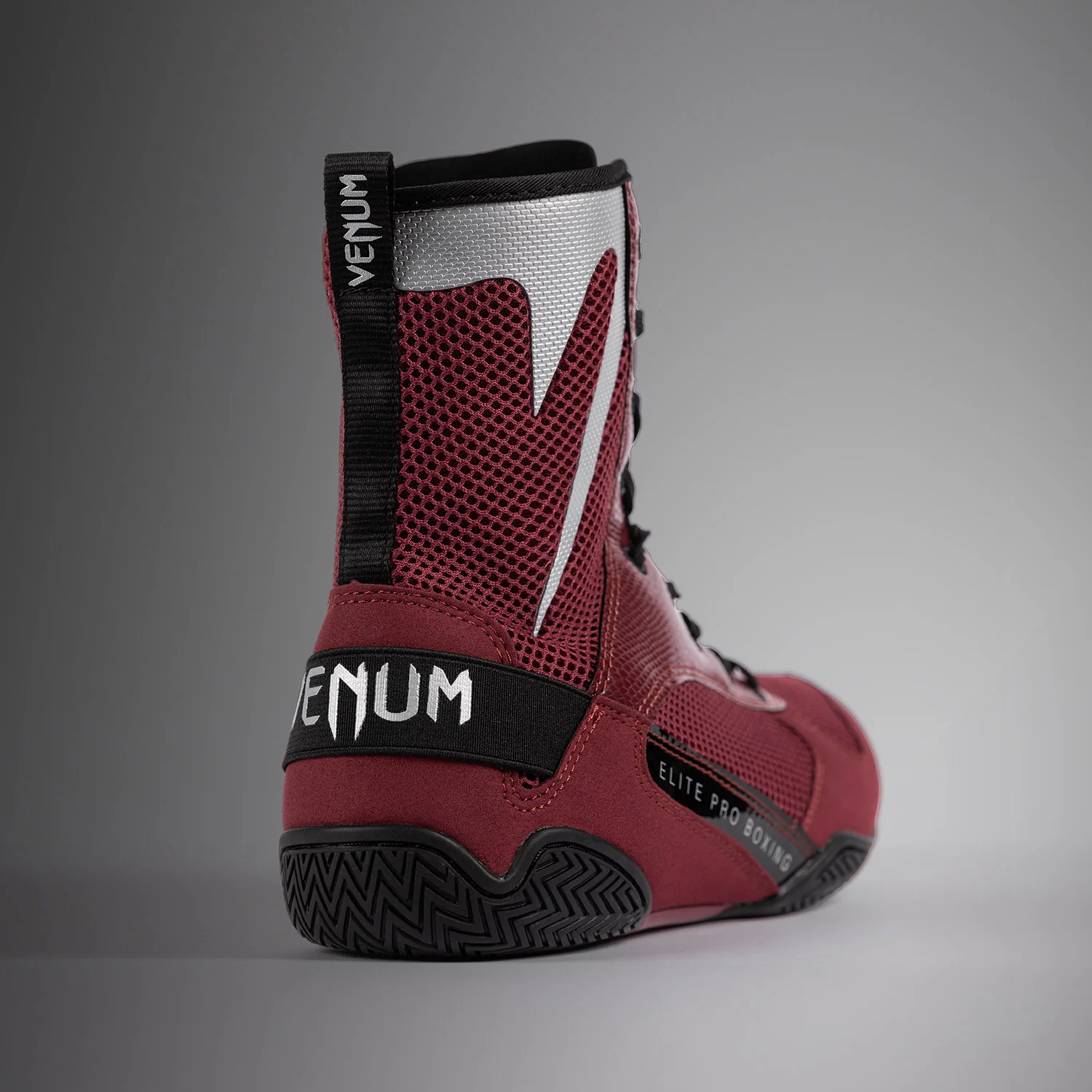 Venum Elite Zapatillas de Boxeo - Burdeos/Plata - Image 6